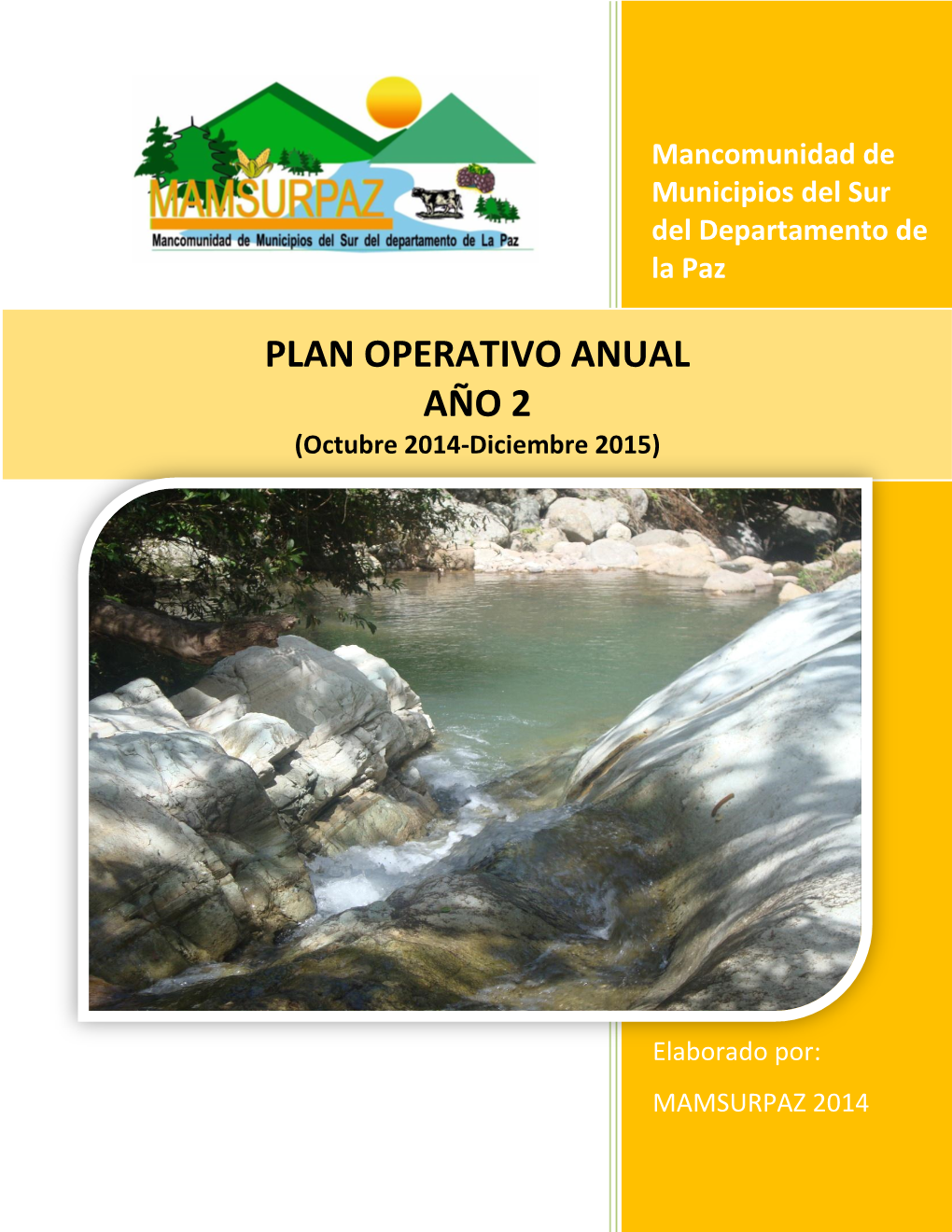 PLAN OPERATIVO ANUAL AÑO 2 (Octubre 2014-Diciembre 2015)