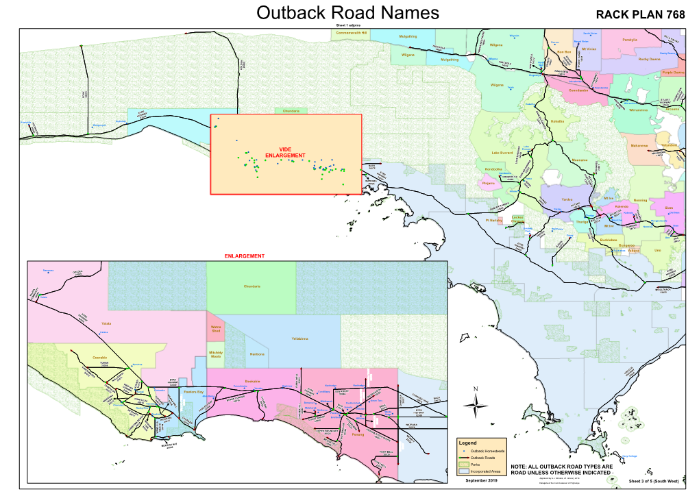 Outback Road Names RACK PLAN 768 Sheet 1 Adjoins $1