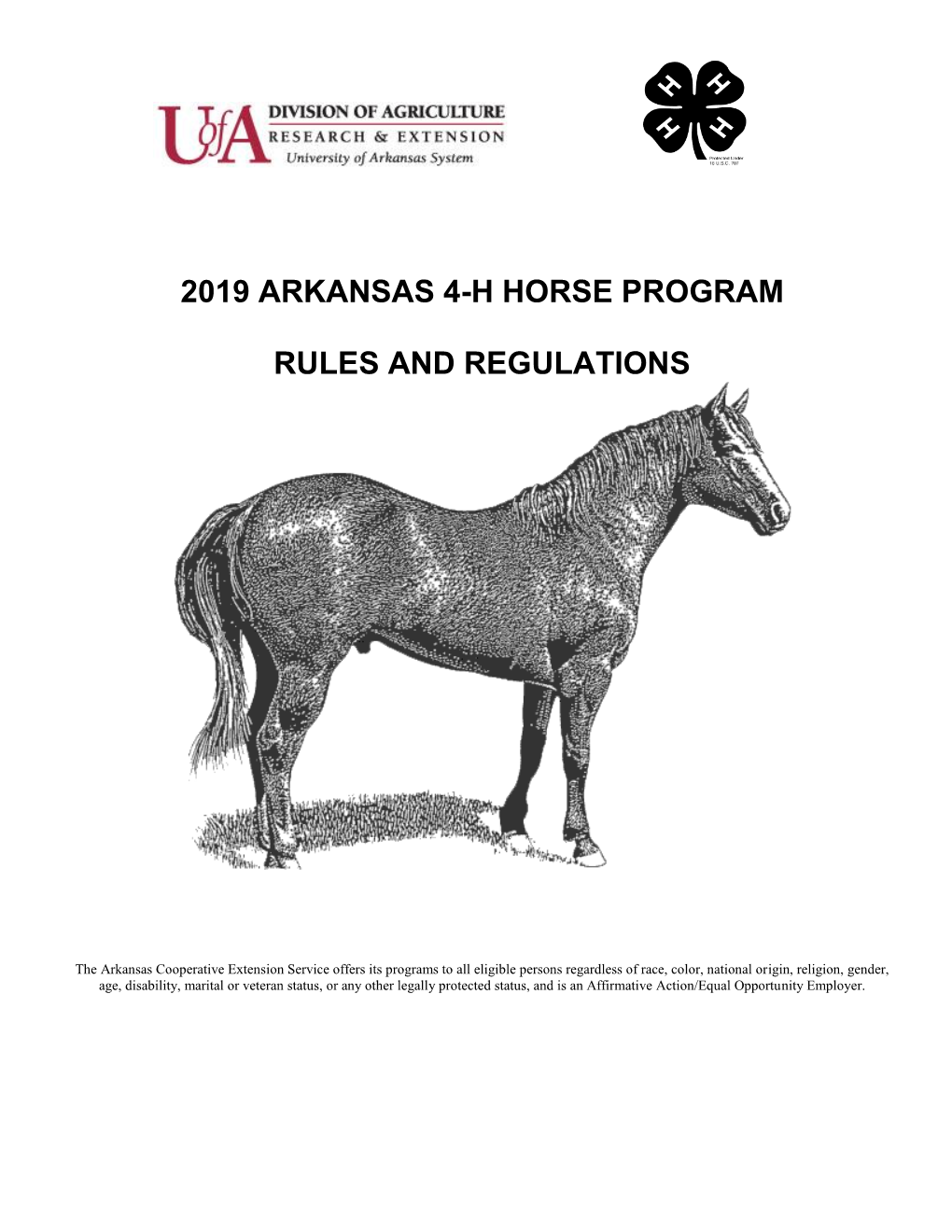 Arkansas 4-H Horse Show Rules and Regulations