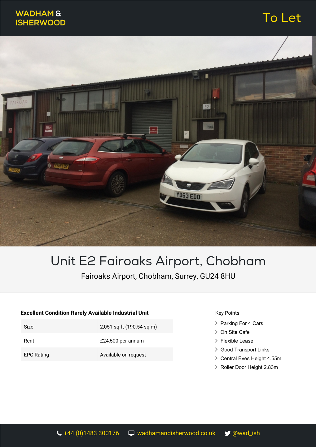 Unit E2 Fairoaks Airport, Chobham To