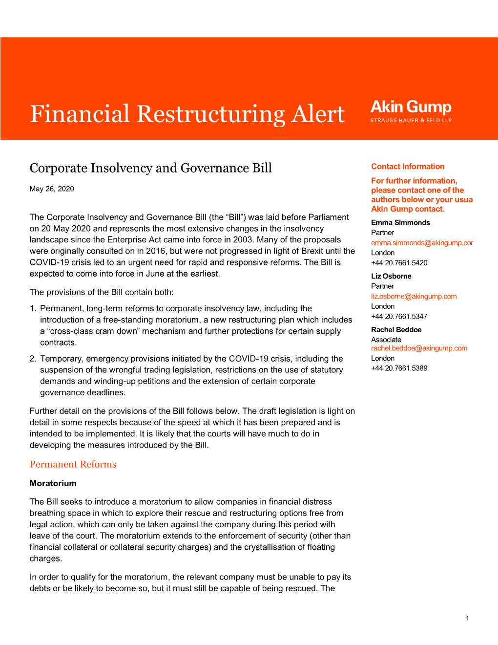 Financial Restructuring Alert