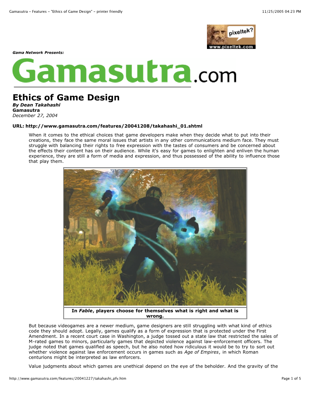 Gamasutra - Features - "Ethics of Game Design" - Printer Friendly 11/25/2005 04:23 PM