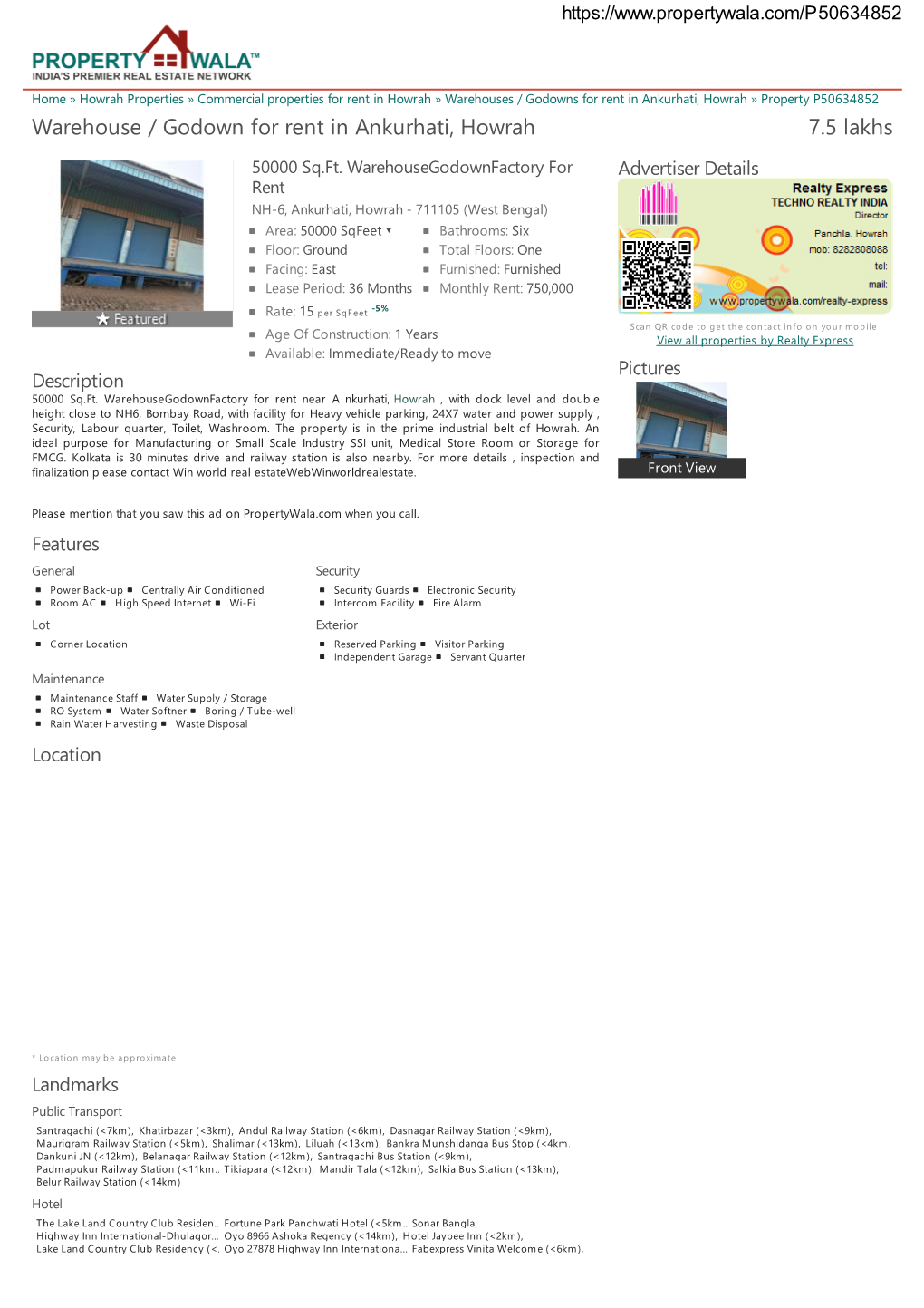 Warehouse / Godown for Rent in Ankurhati, Howrah (P50634852