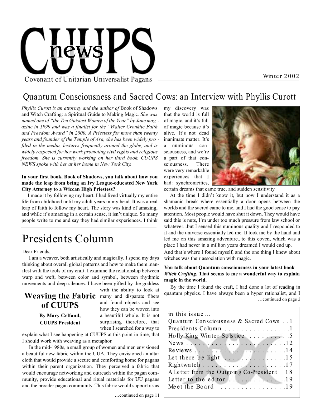 CUUPS Newsletter Winter 2002