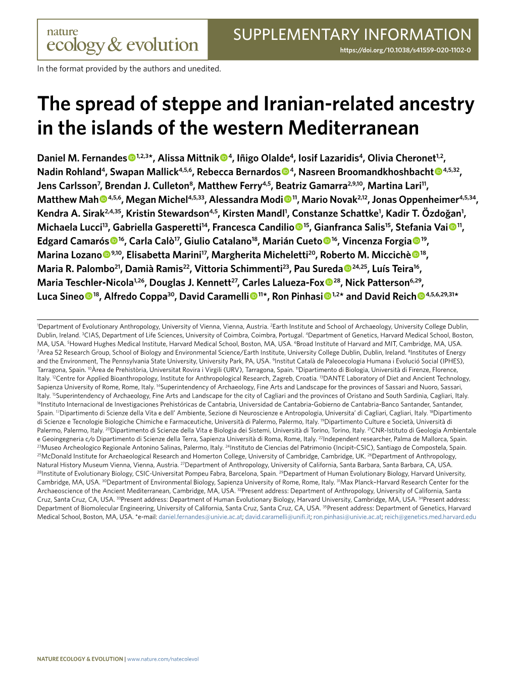 The Spread of Steppe and Iranian-Related Ancestry in the Islands of the Western Mediterranean