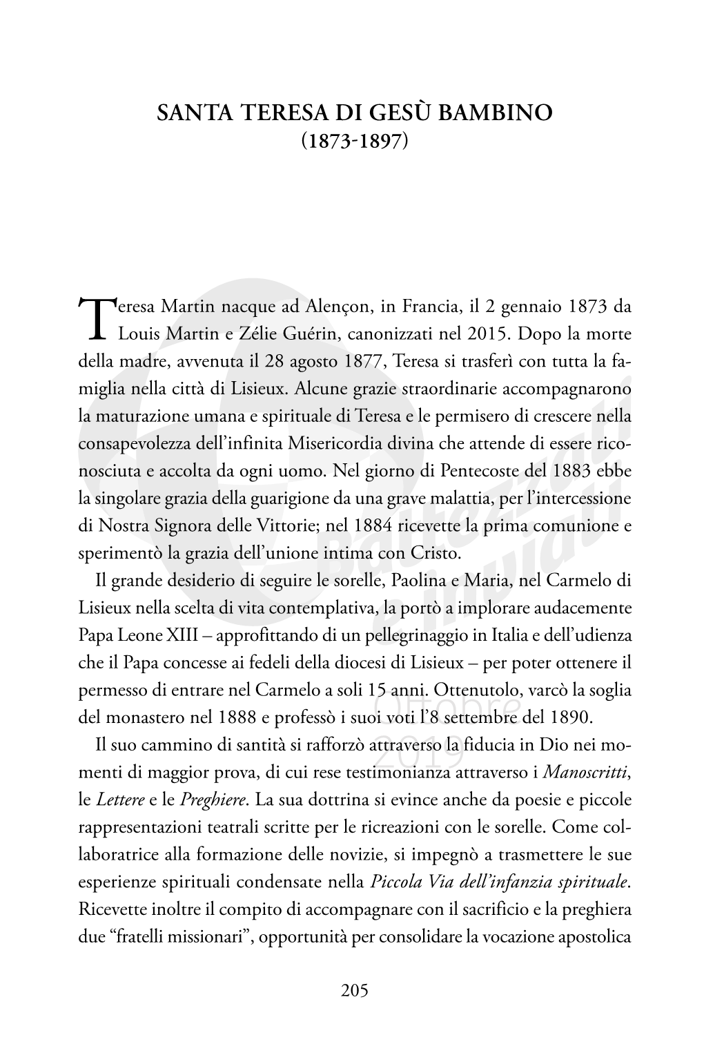 Santa Teresa Di Gesù Bambino (1873-1897)