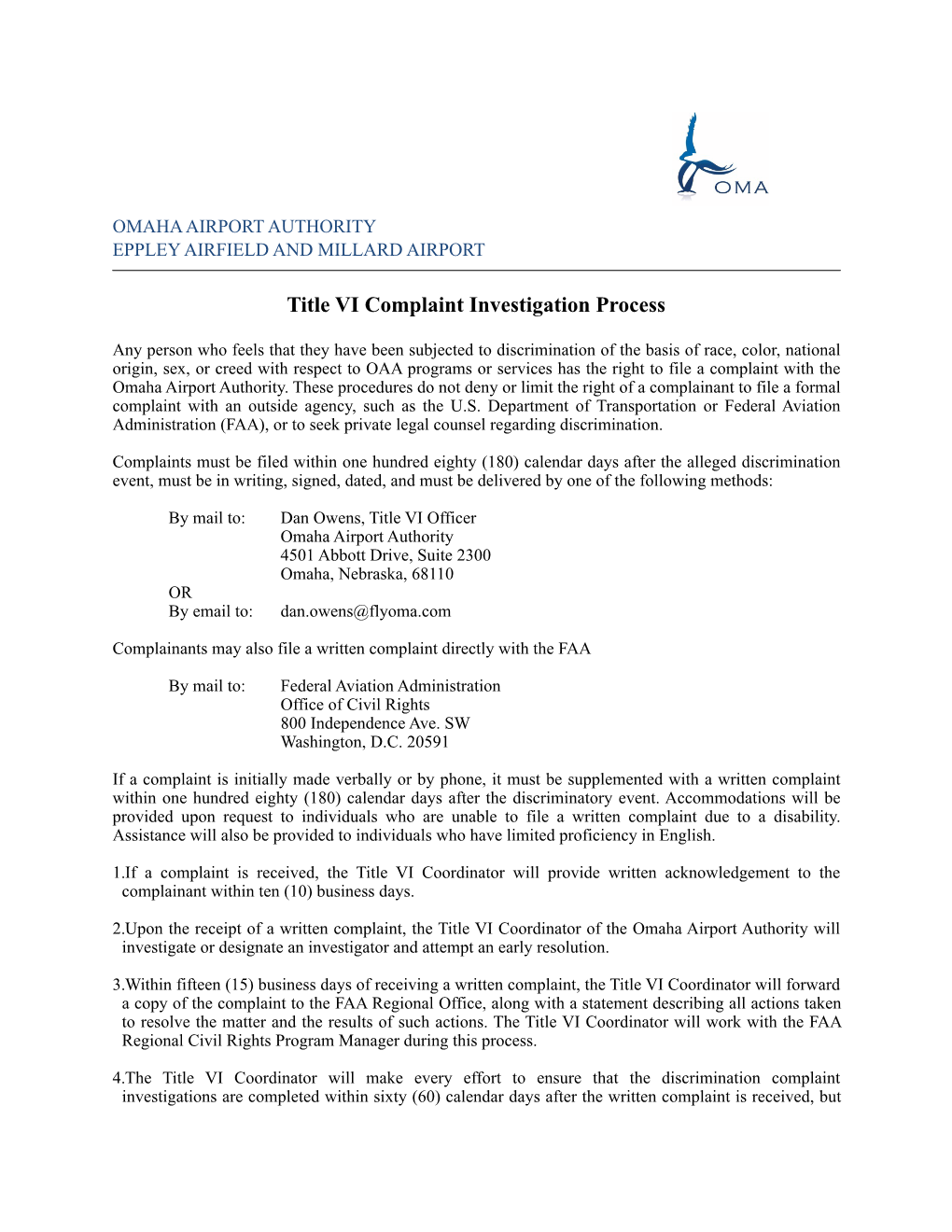 Title VI Complaint Investigation Process