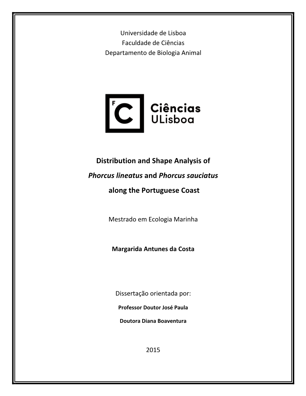 Distribution and Shape Analysis of Phorcus Lineatus and Phorcus Sauciatus Along the Portuguese Coast