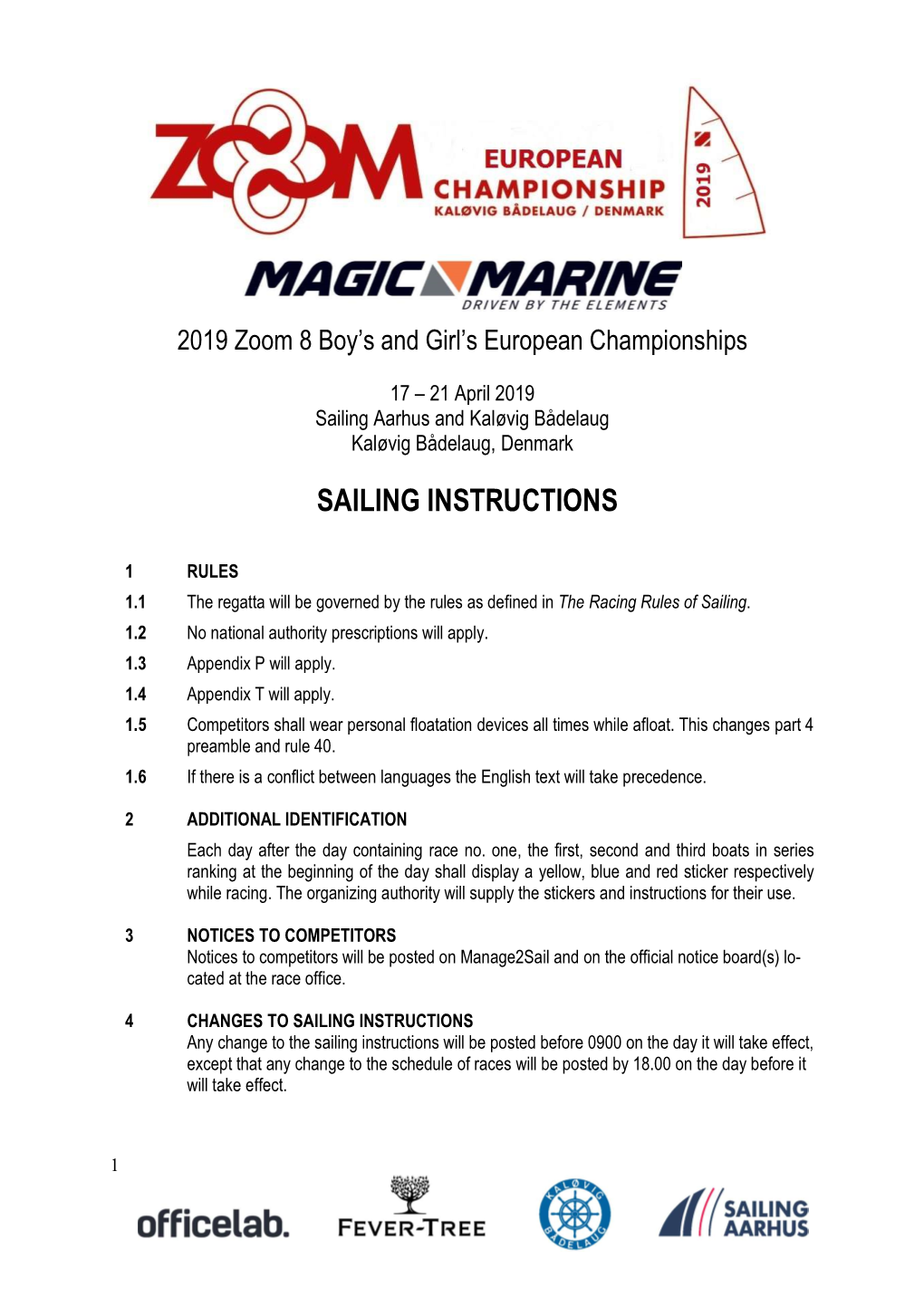 Sailing Instructions