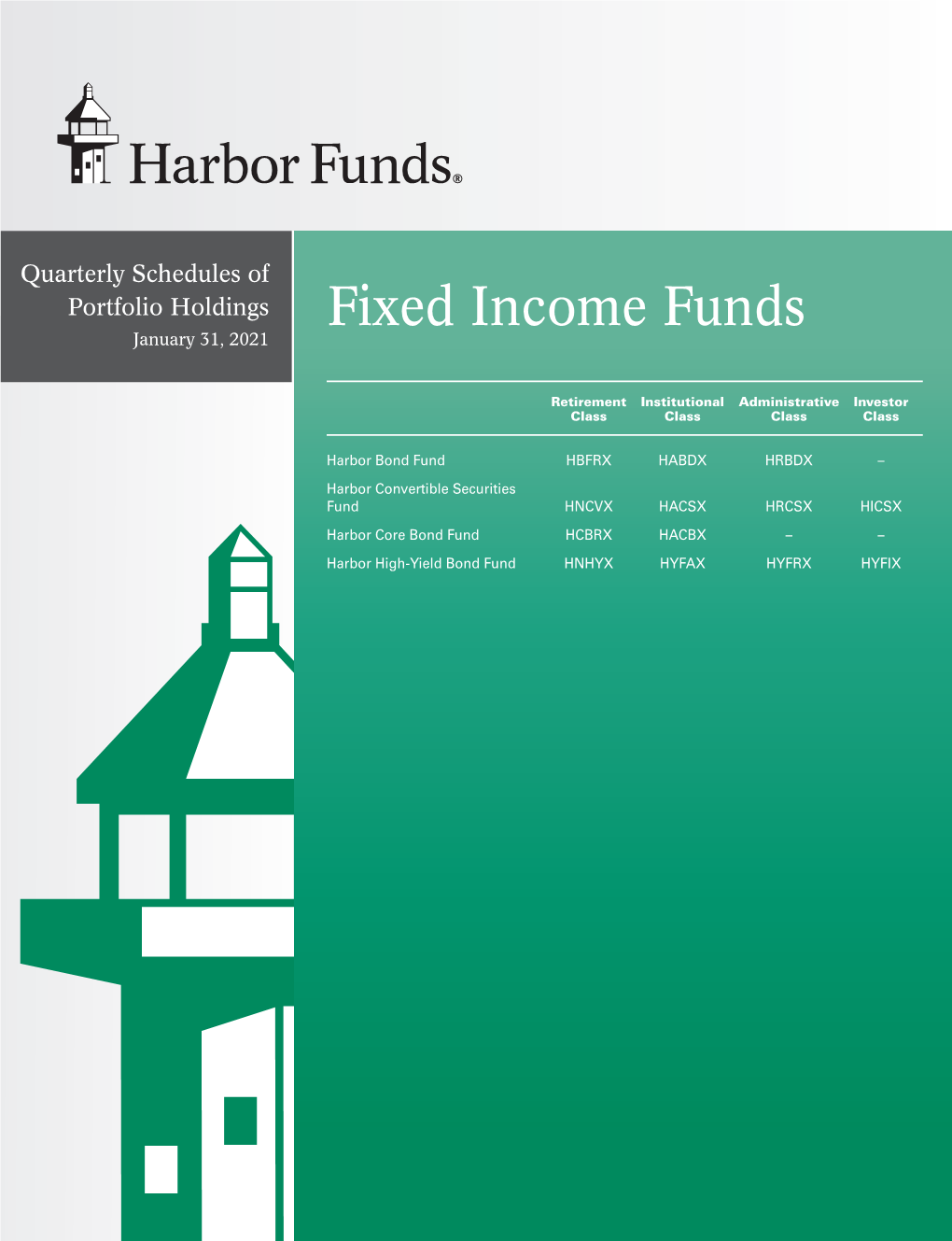 Fixed Income Funds January 31, 2021