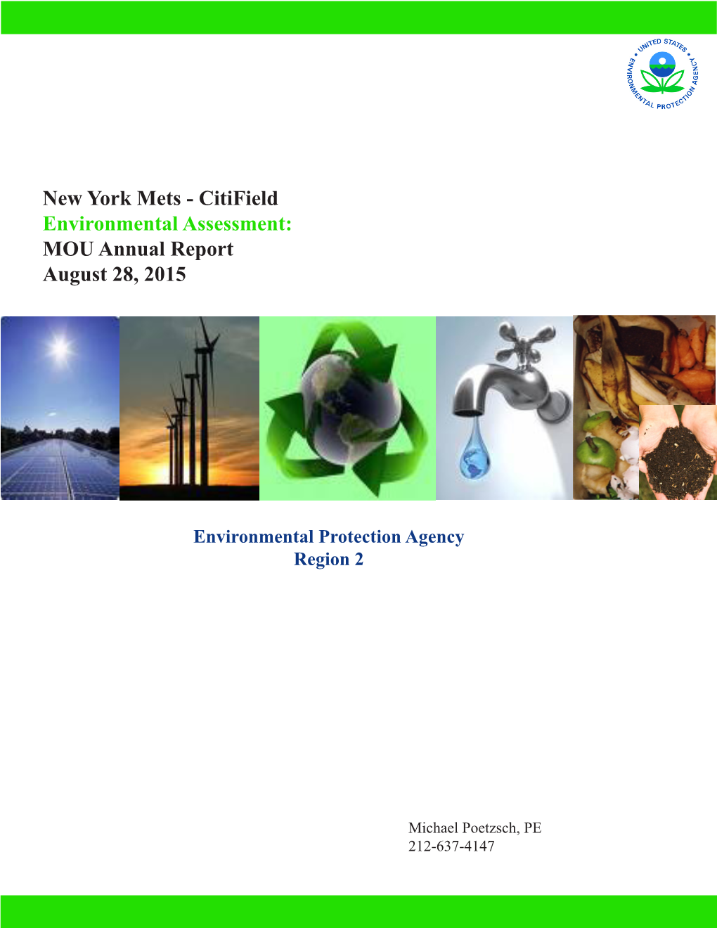 New York Mets - Citifield Environmental Assessment: MOU Annual Report August 28, 2015