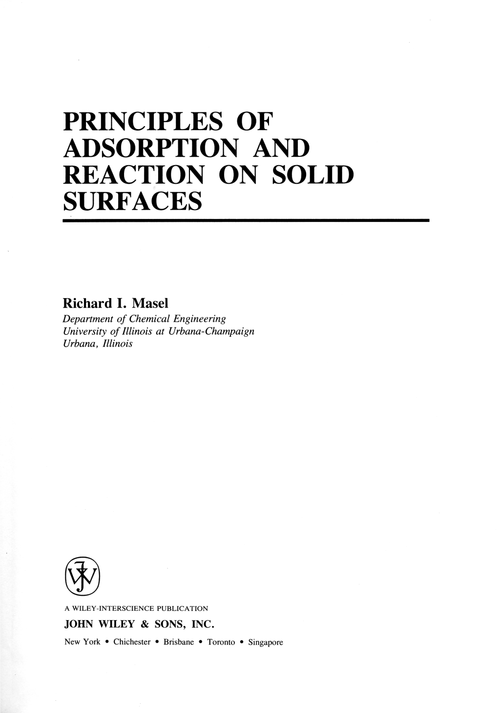 Principles of Adsorption and Reaction on Solid Surfaces