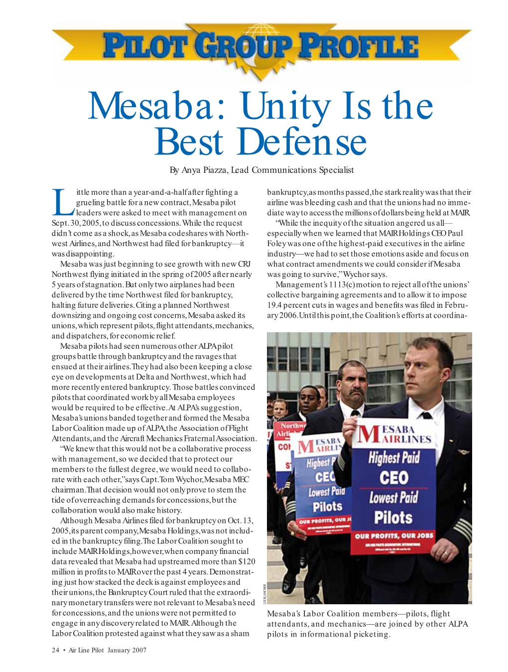 Mesaba: Unity Is the Best Defense by Anya Piazza, Lead Communications Specialist