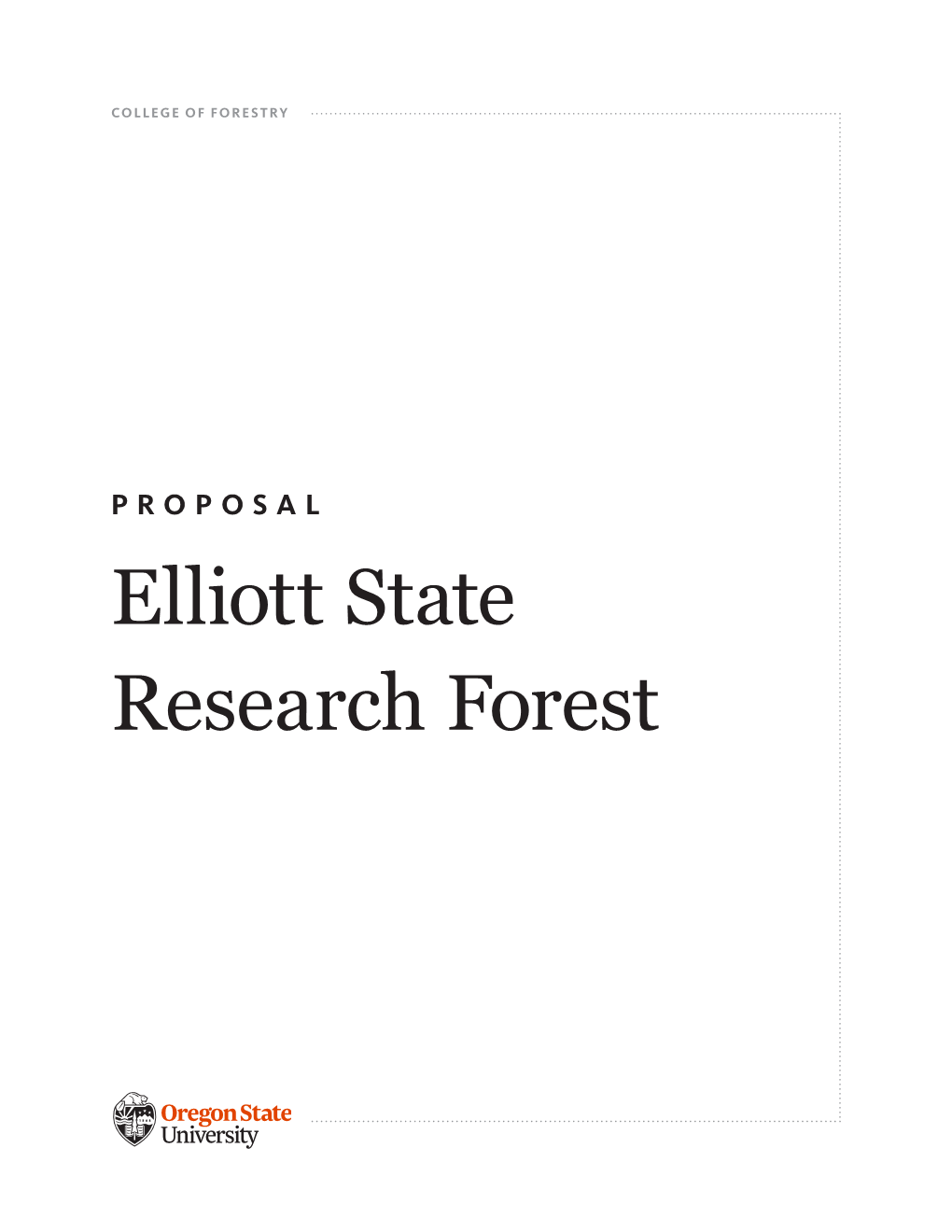 Elliott State Research Forest Proposal