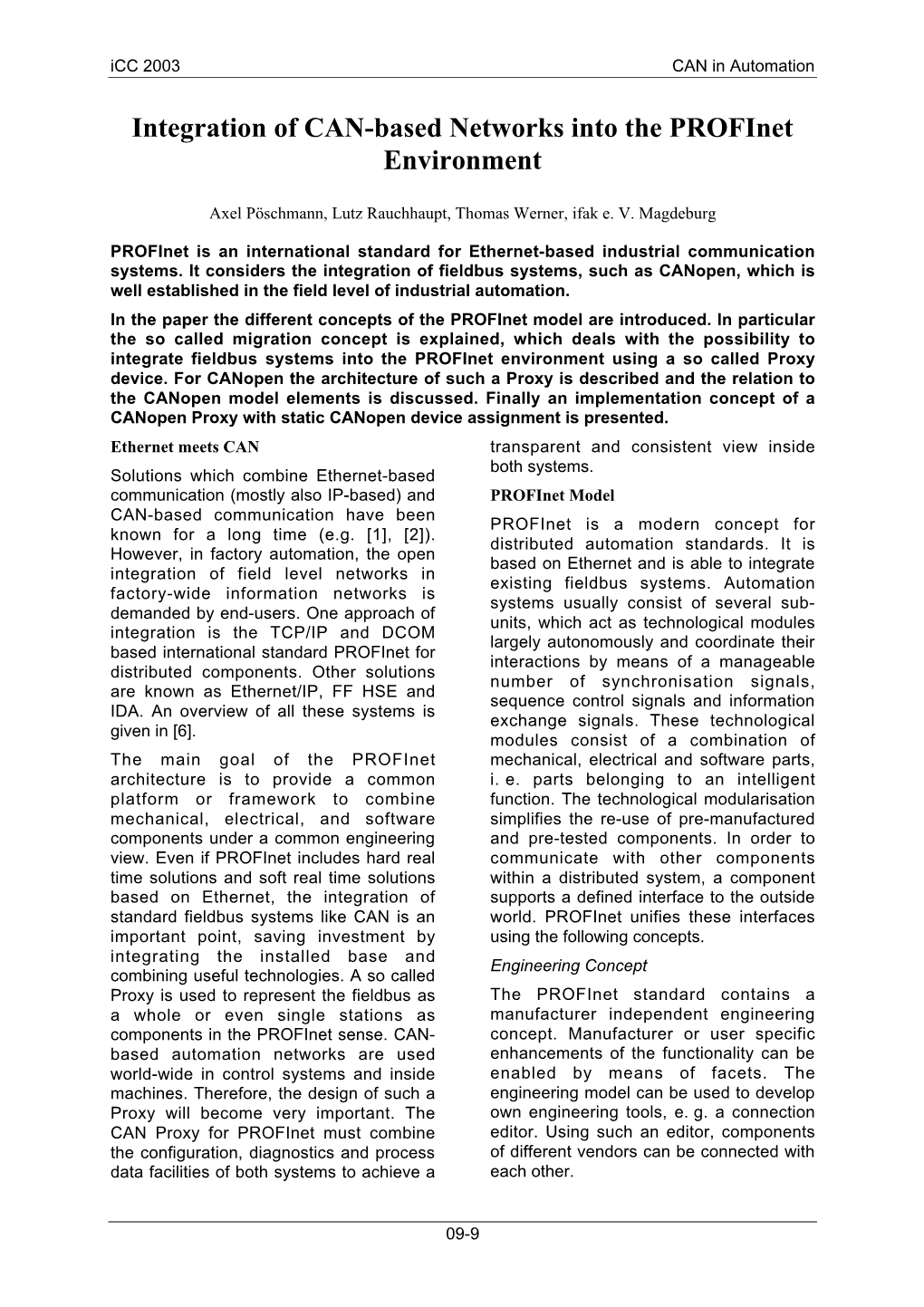 Integration of CAN-Based Networks Into the Profinet Environment