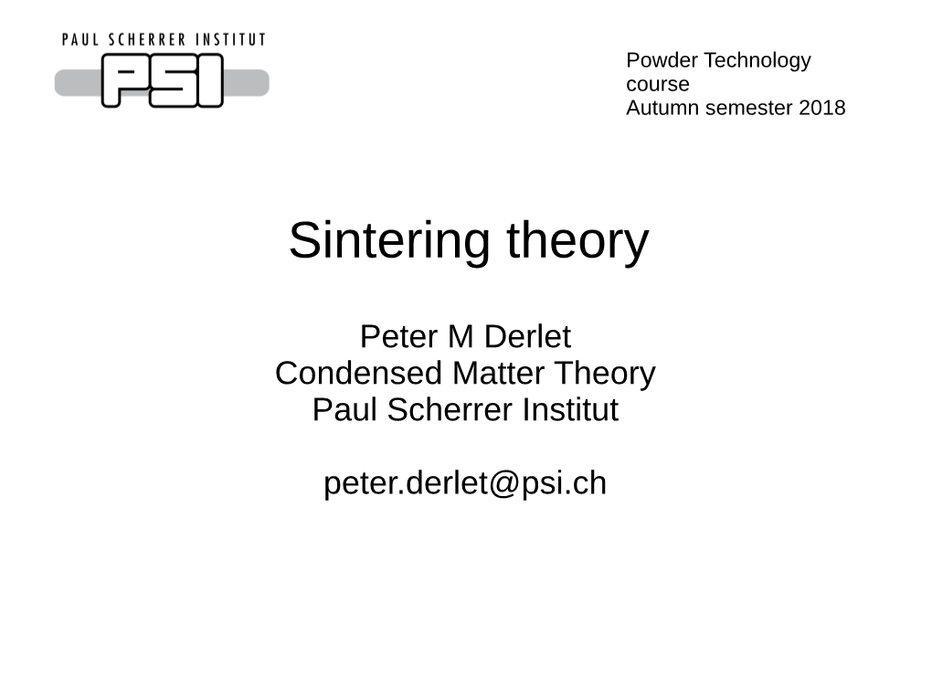 Sintering Theory