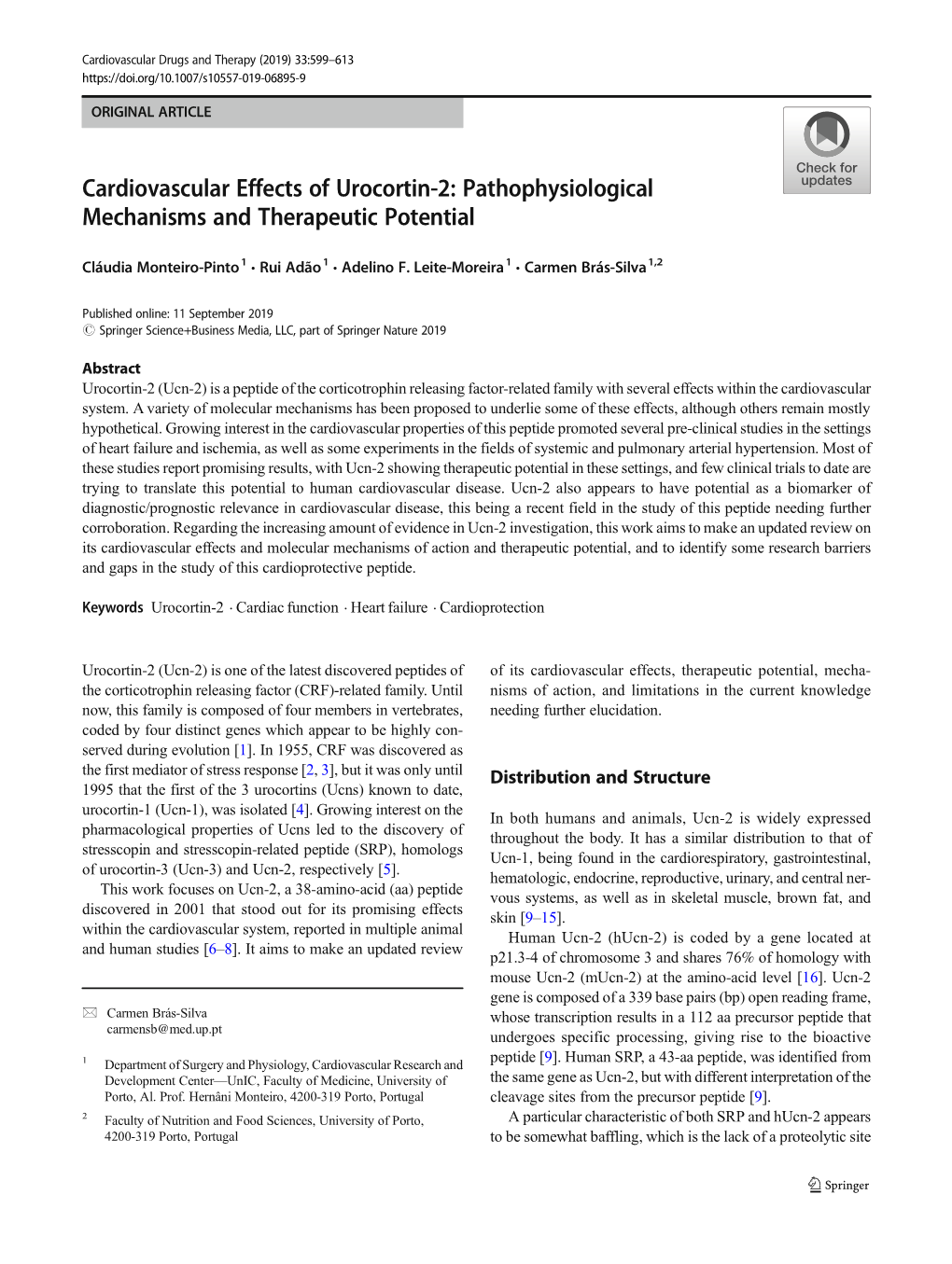 Cardiovascular Effects of Urocortin-2: Pathophysiological Mechanisms and Therapeutic Potential