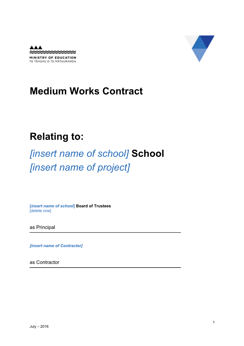 Medium Works Contract Template