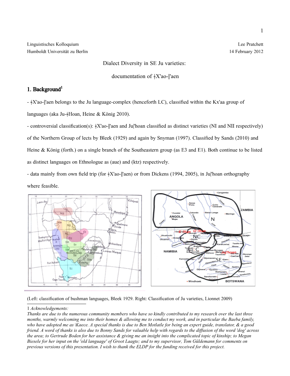 1 Dialect Diversity in SE Ju Varieties