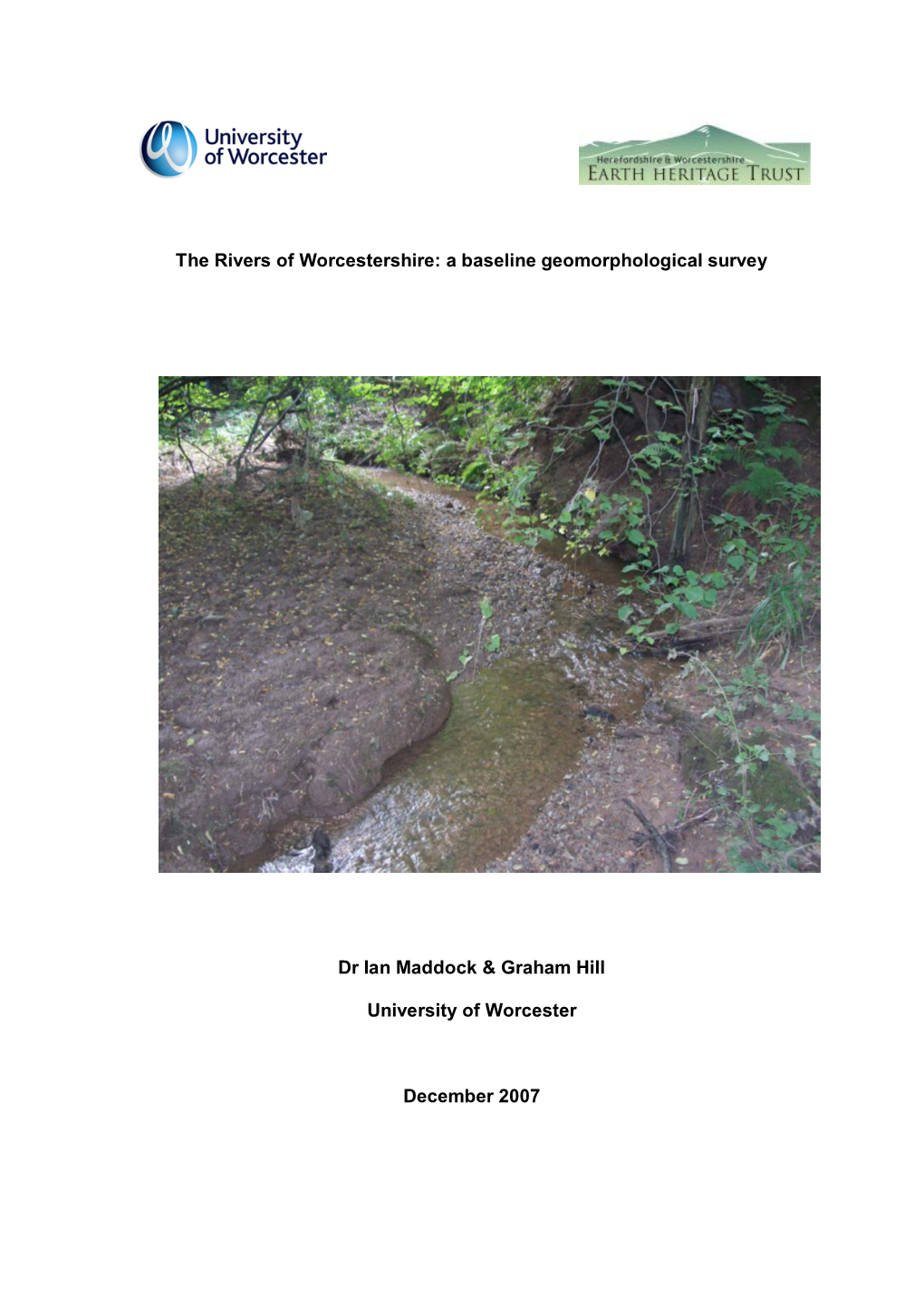 The Rivers of Worcestershire: a Baseline Geomorphological Survey