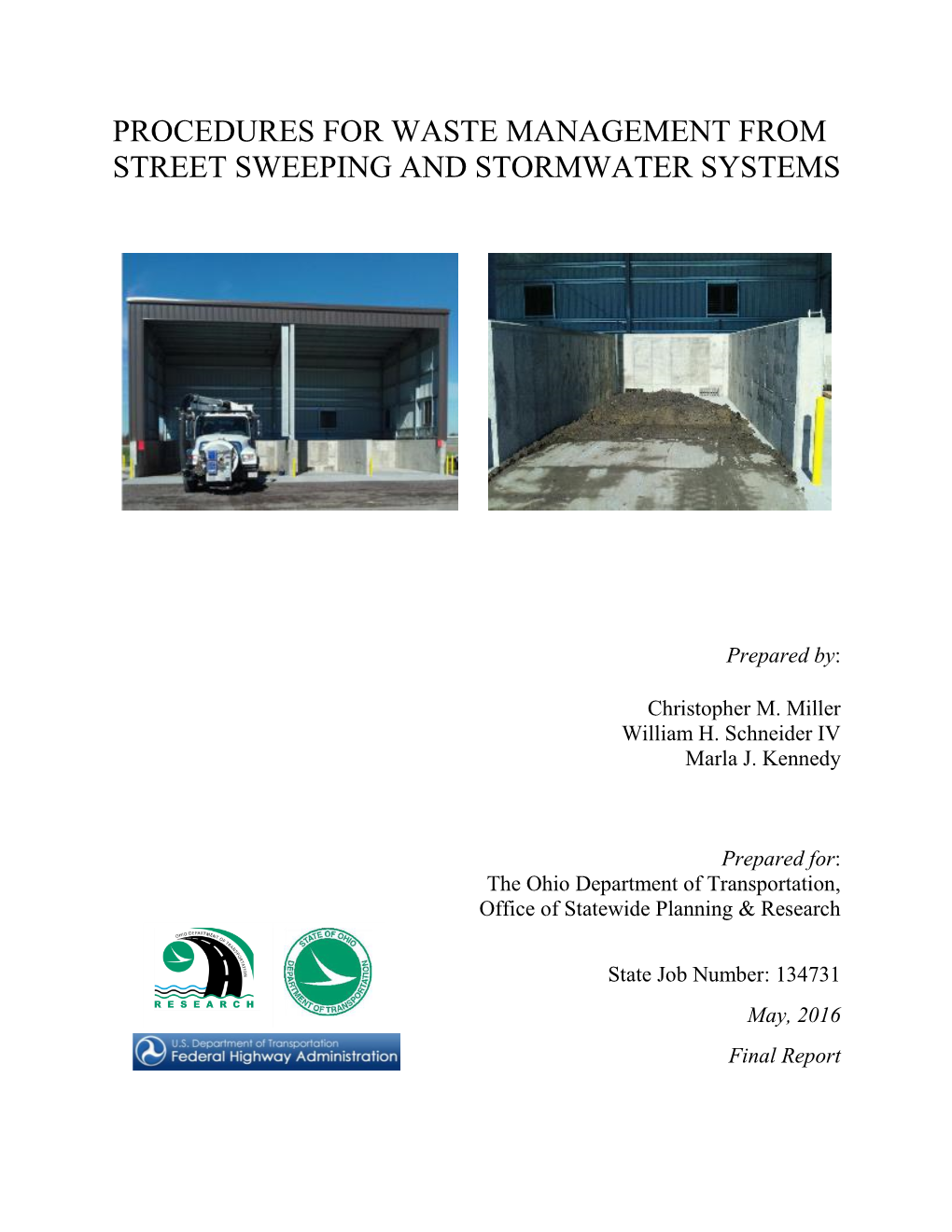 Procedures for Waste Management from Street Sweeping and Stormwater Systems