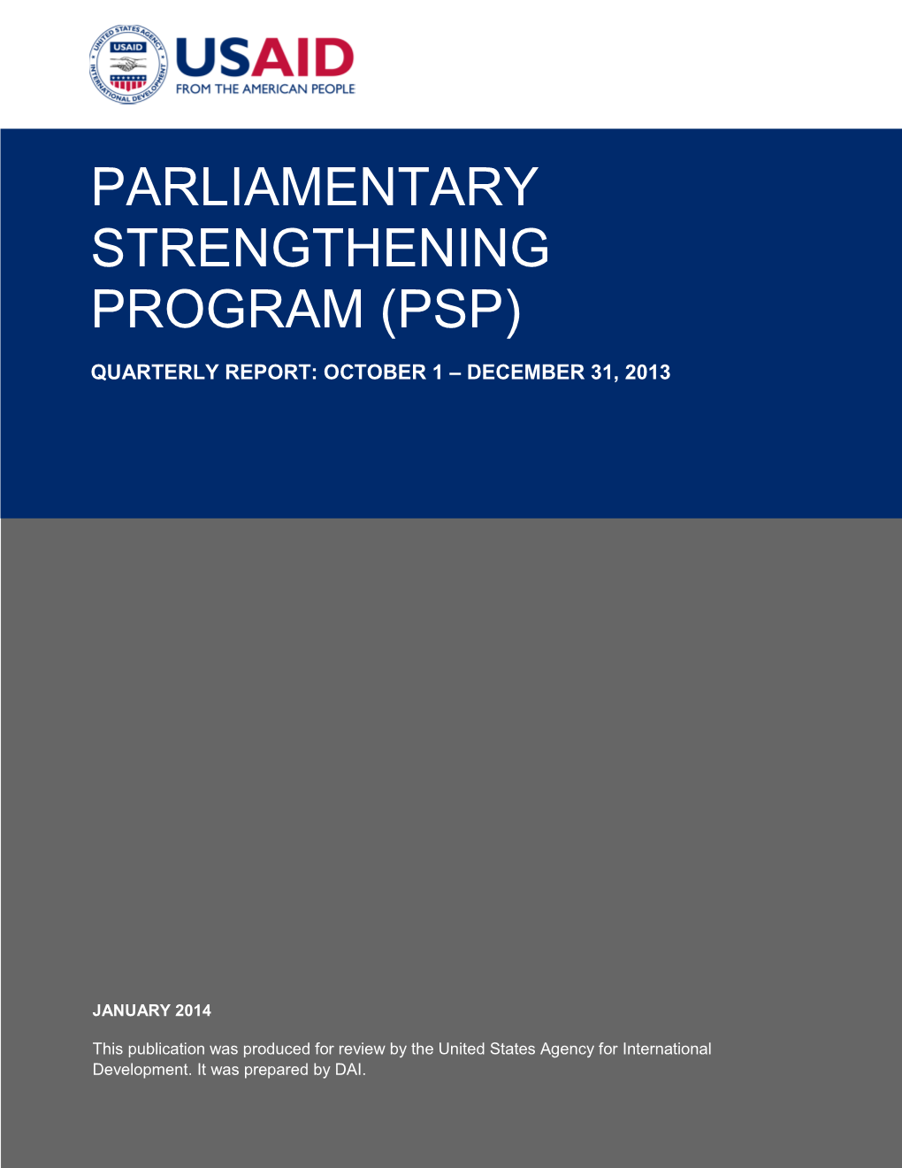 Parliamentary Strengthening Program (Psp)