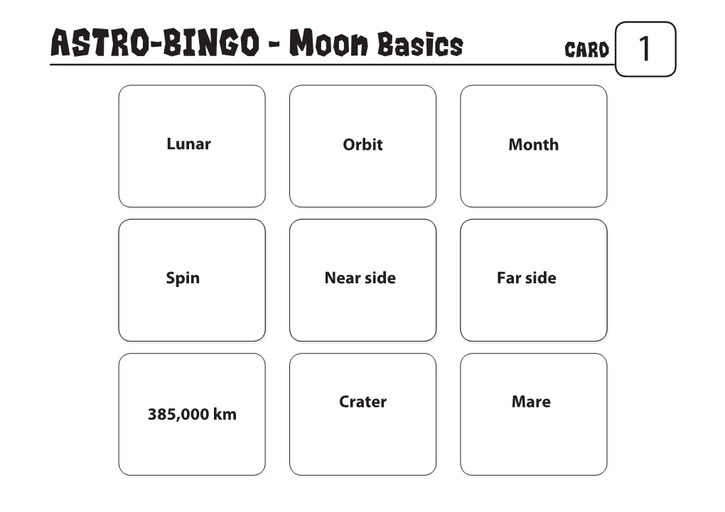 ASTRO-BINGO - Moon Basics CARD 1
