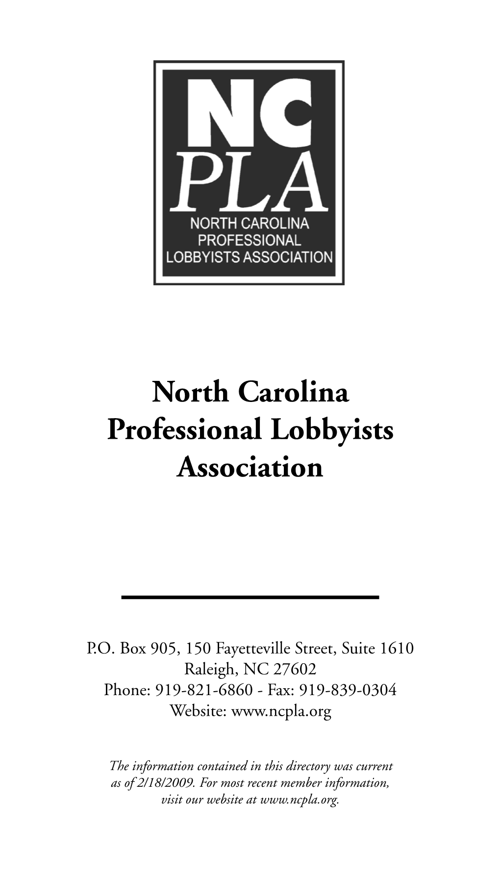 North Carolina Professional Lobbyists Association