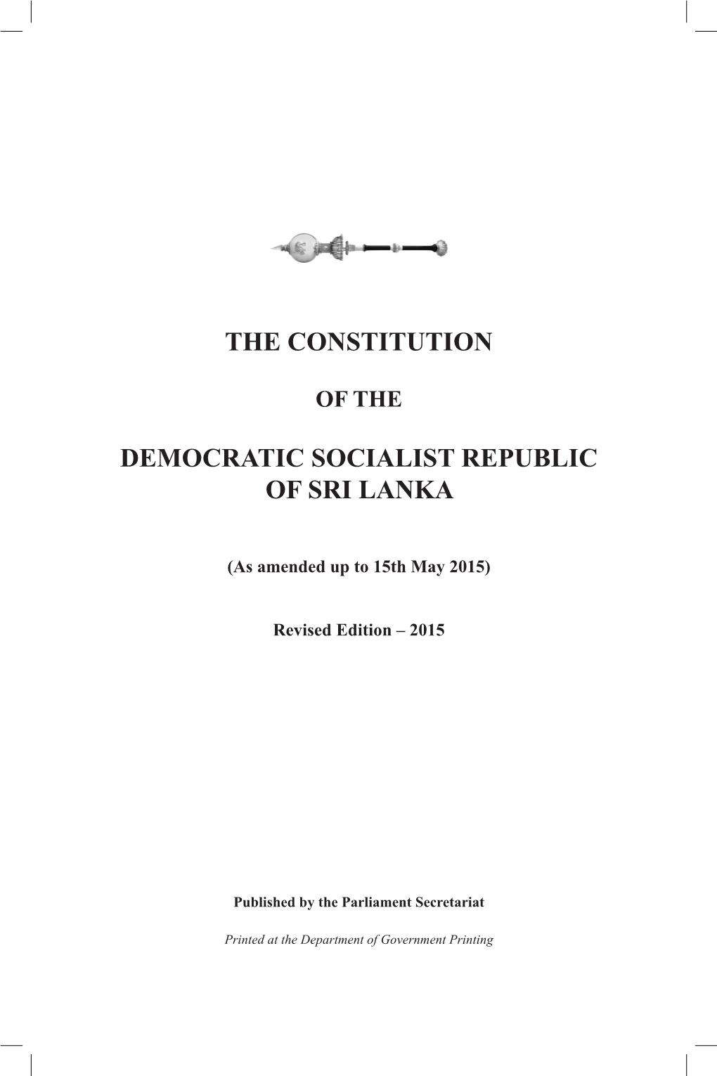 The Constitution Democratic Socialist Republic of Sri