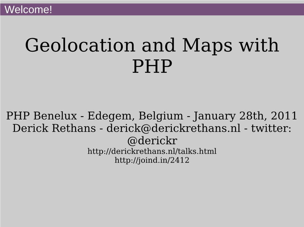 Geolocation and Maps with PHP