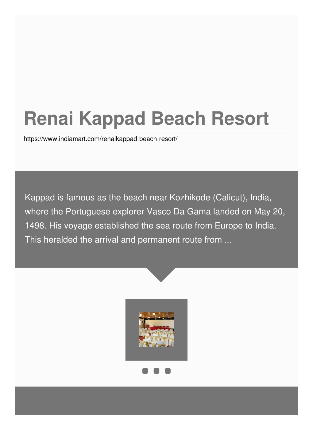 Renai Kappad Beach Resort