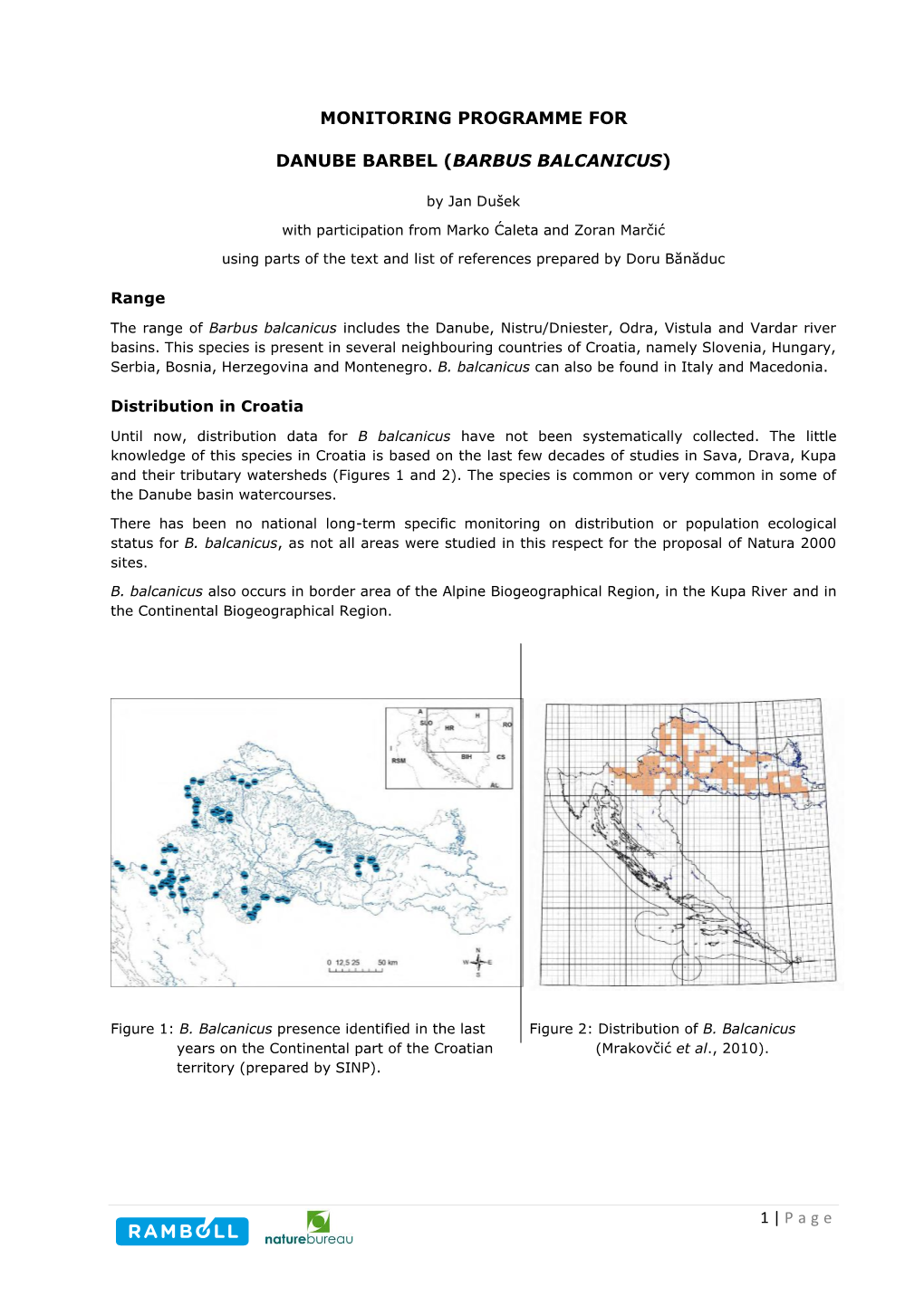 1 | Page MONITORING PROGRAMME for DANUBE BARBEL (BARBUS