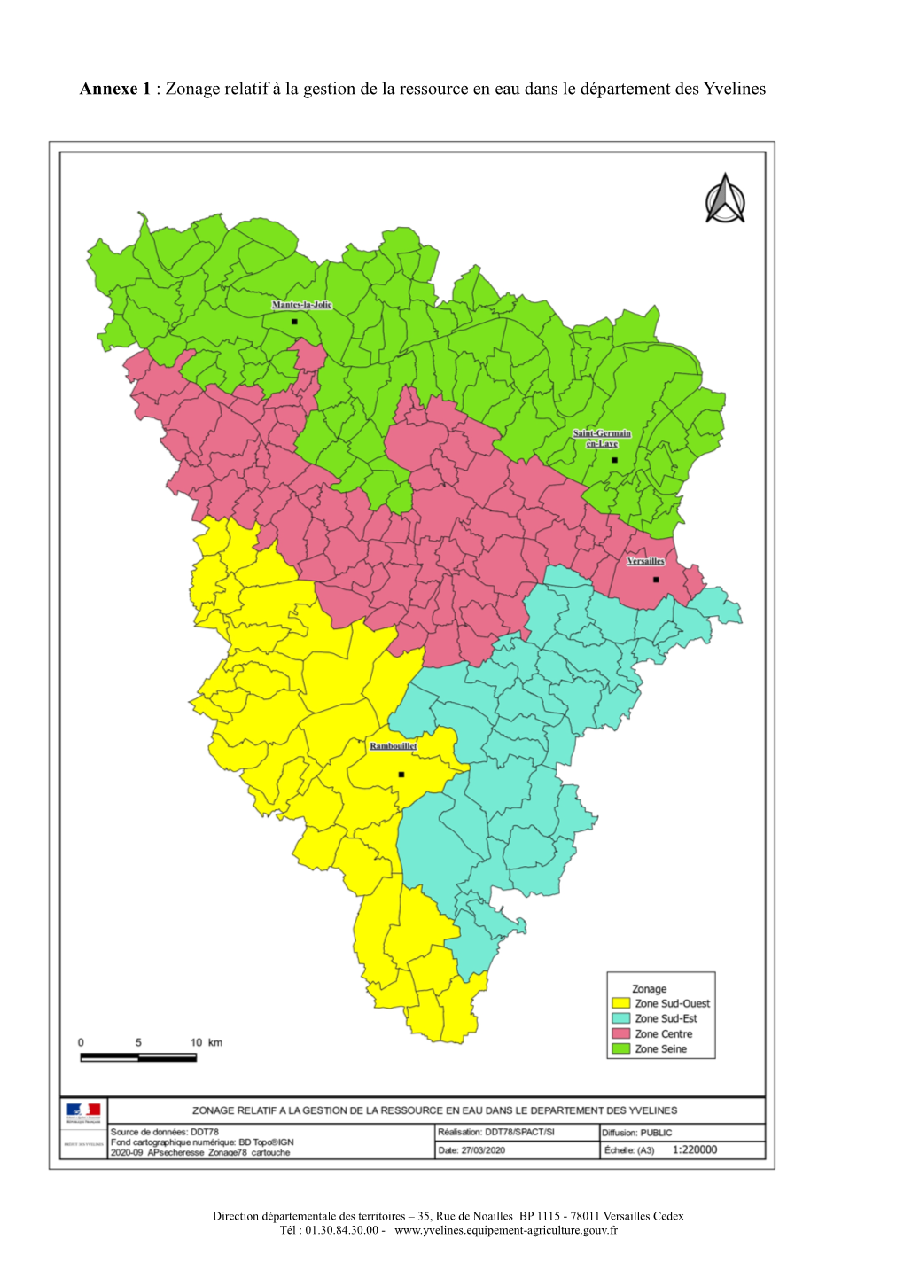 Annexe 1 : Zonage Relatif À La Gestion De La Ressource En Eau Dans Le Département Des Yvelines