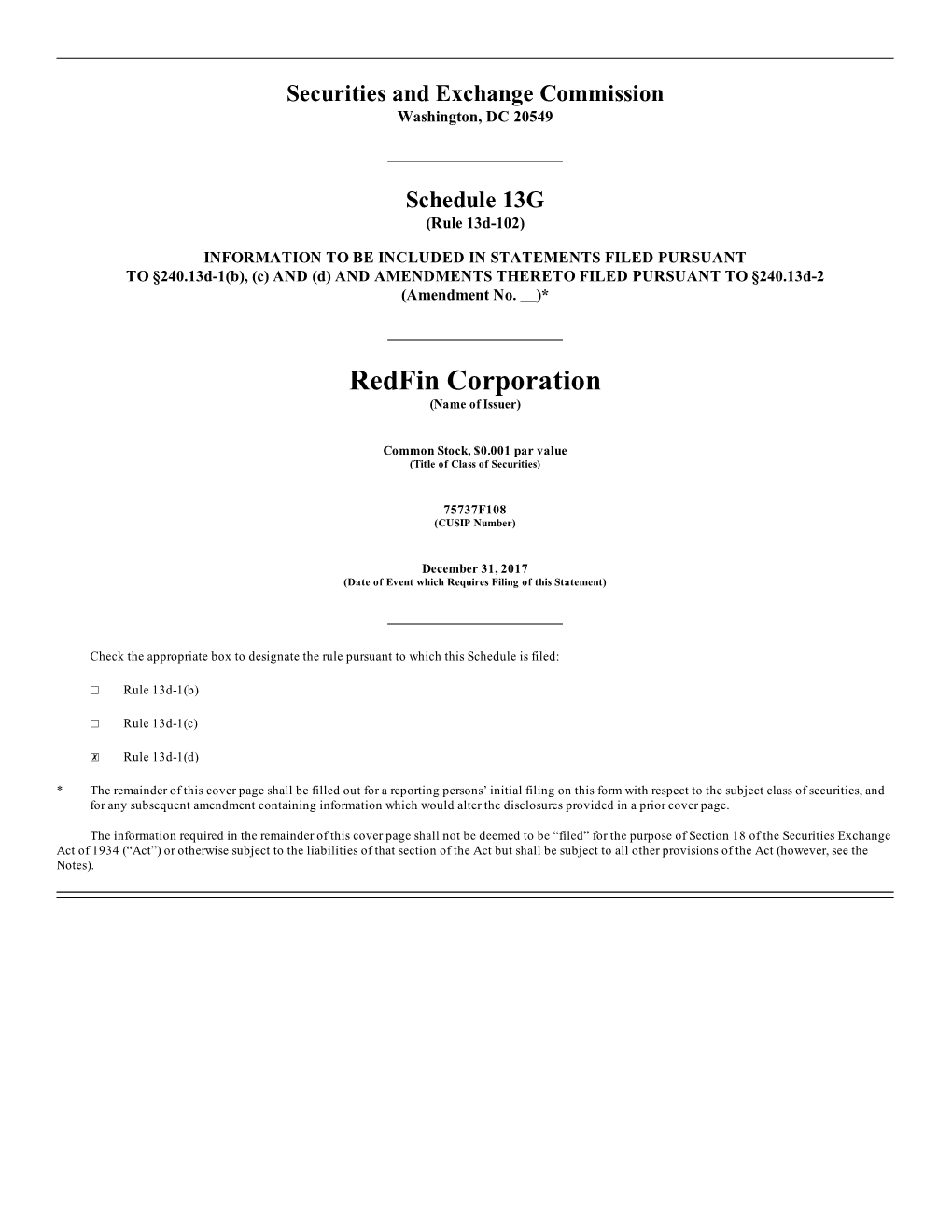 Redfin Corporation (Name of Issuer)