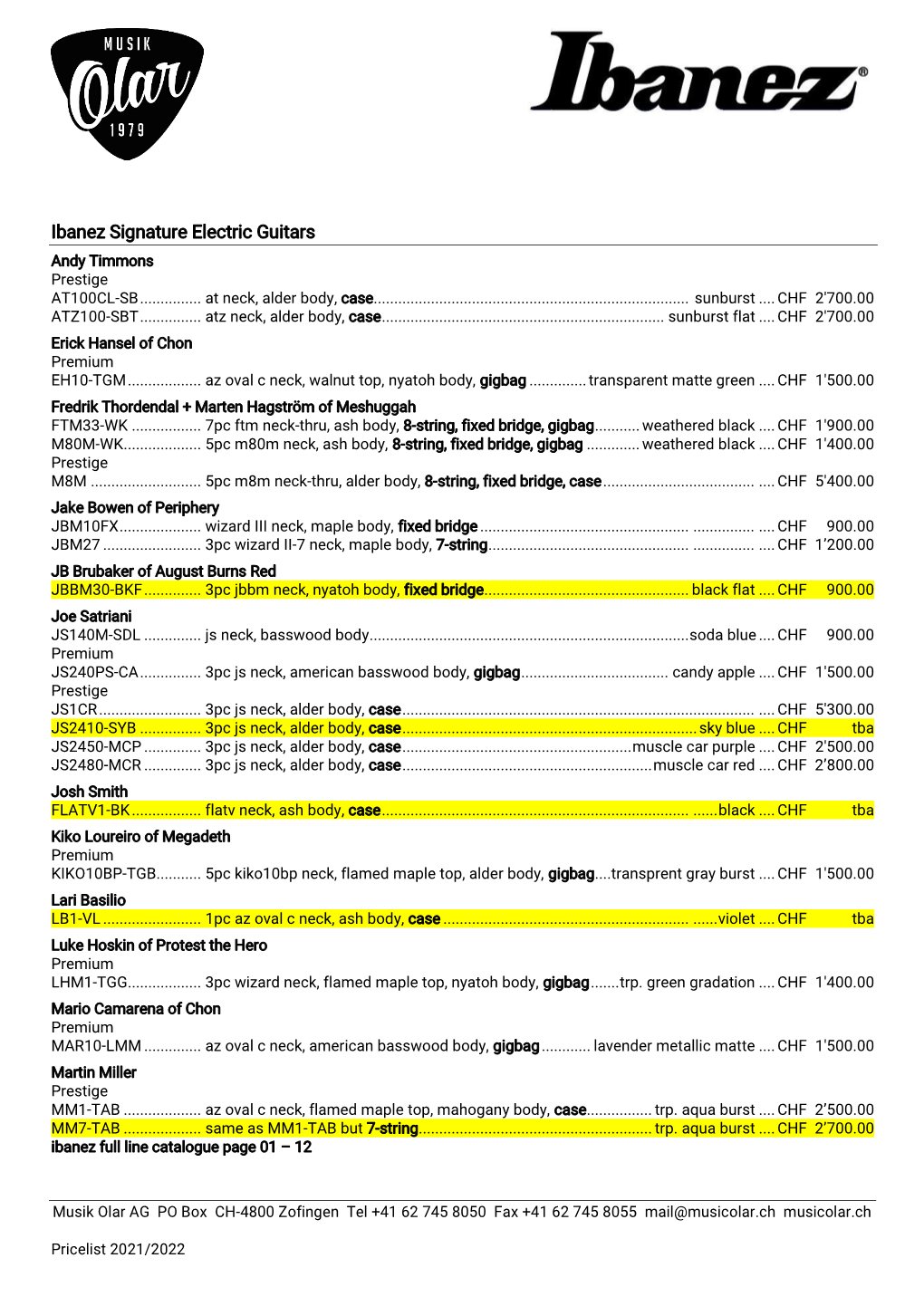 Preisliste 2011-01