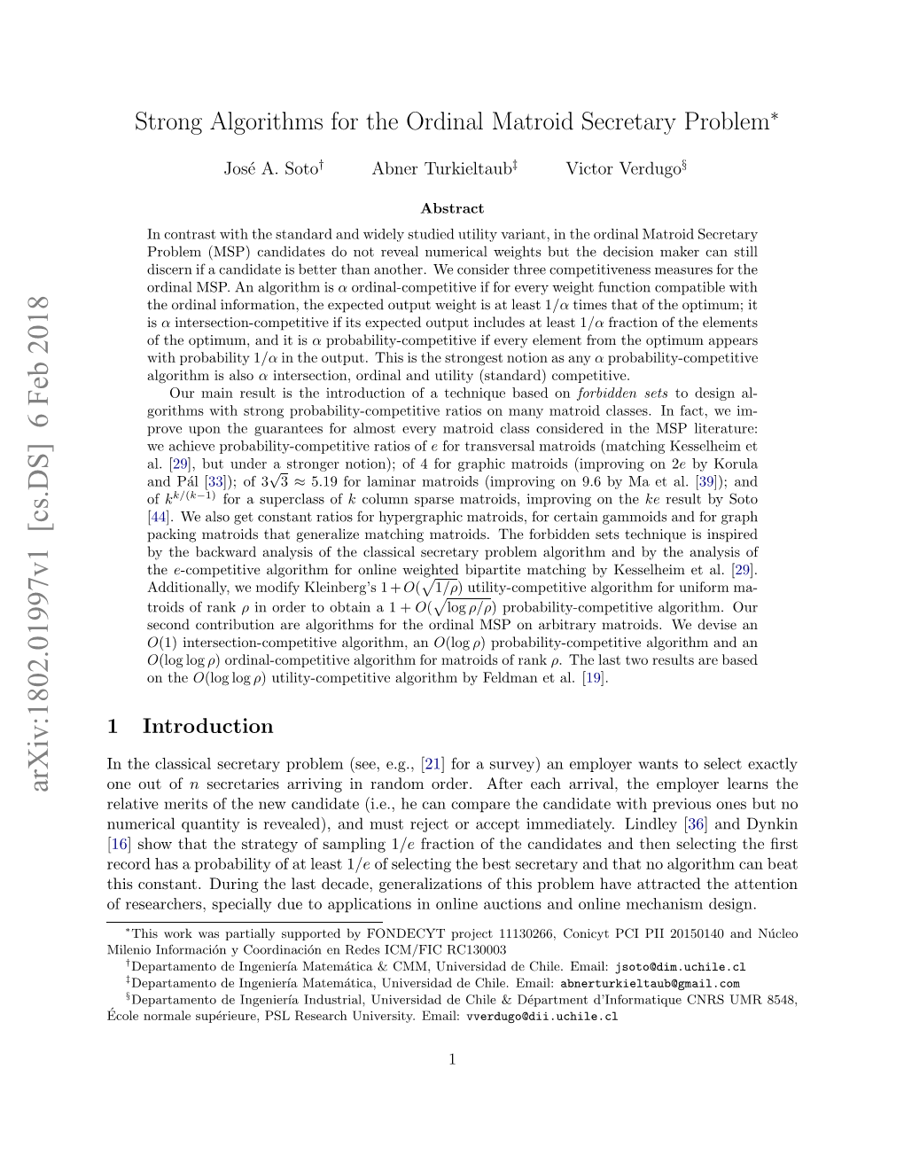 Strong Algorithms for the Ordinal Matroid Secretary Problem