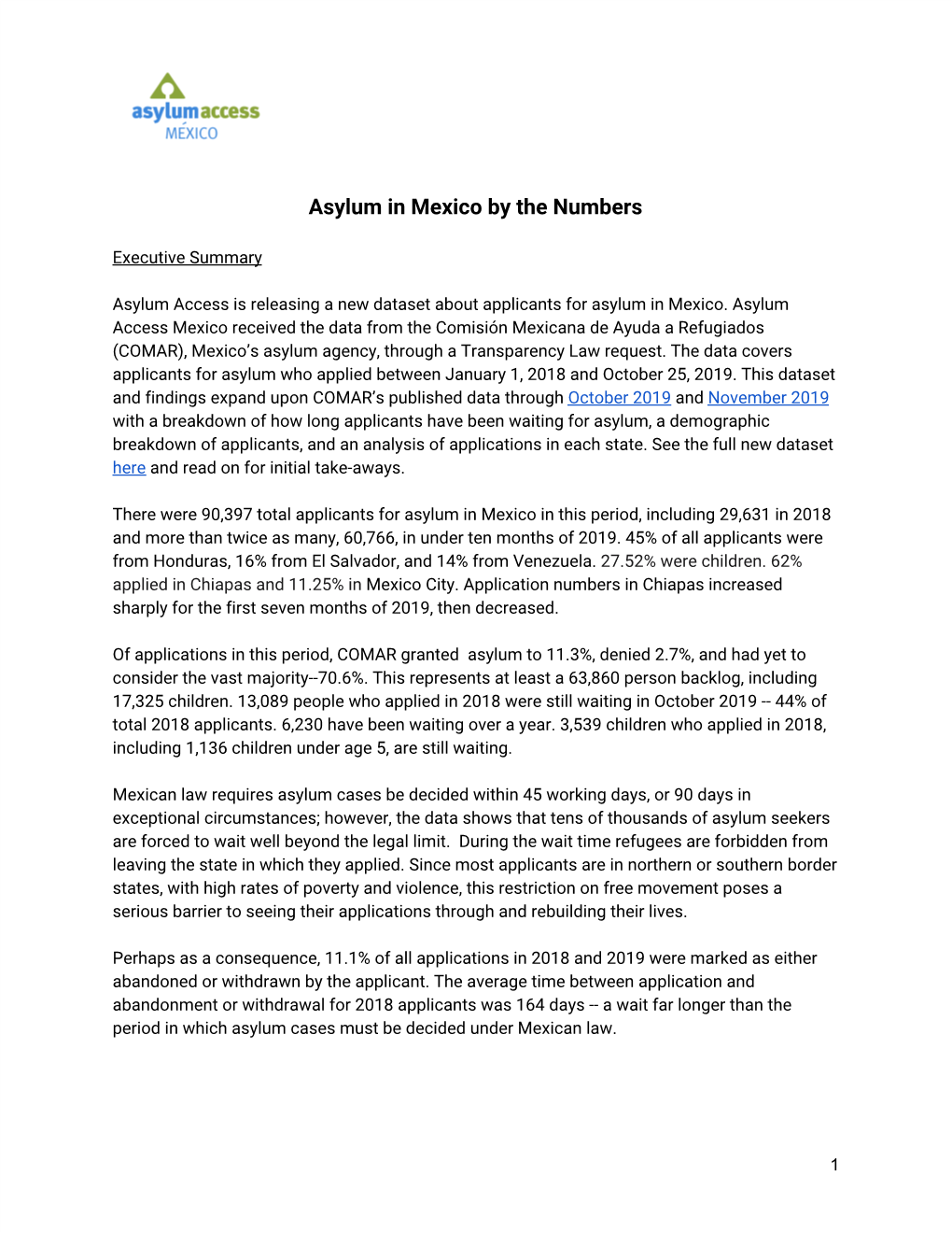 Asylum in Mexico by the Numbers