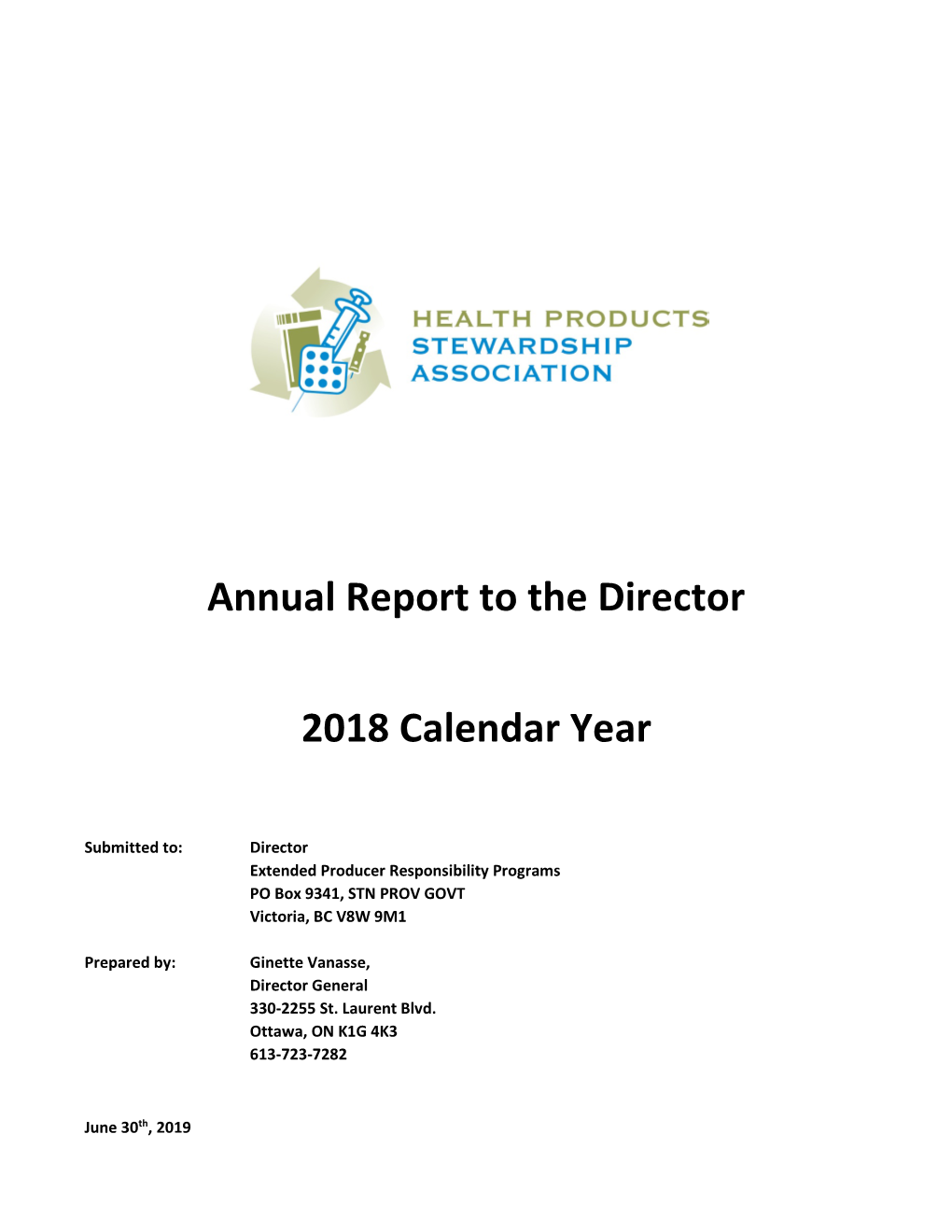 Annual Report to the Director 2018 Calendar Year