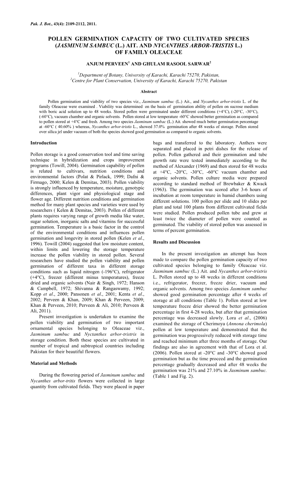 (Jasminum Sambuc (L.) Ait. and Nycanthes Arbor-Tristis L.) of Family Oleaceae