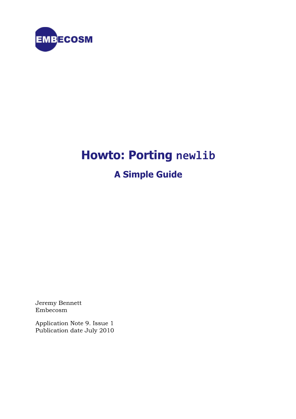 Porting Newlib a Simple Guide