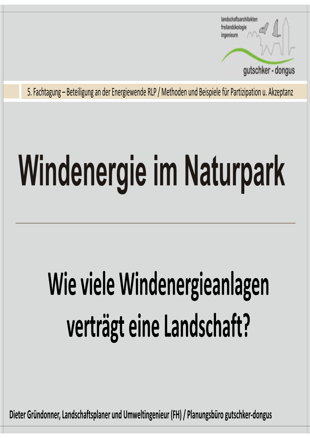 Windenergie Im Naturpark