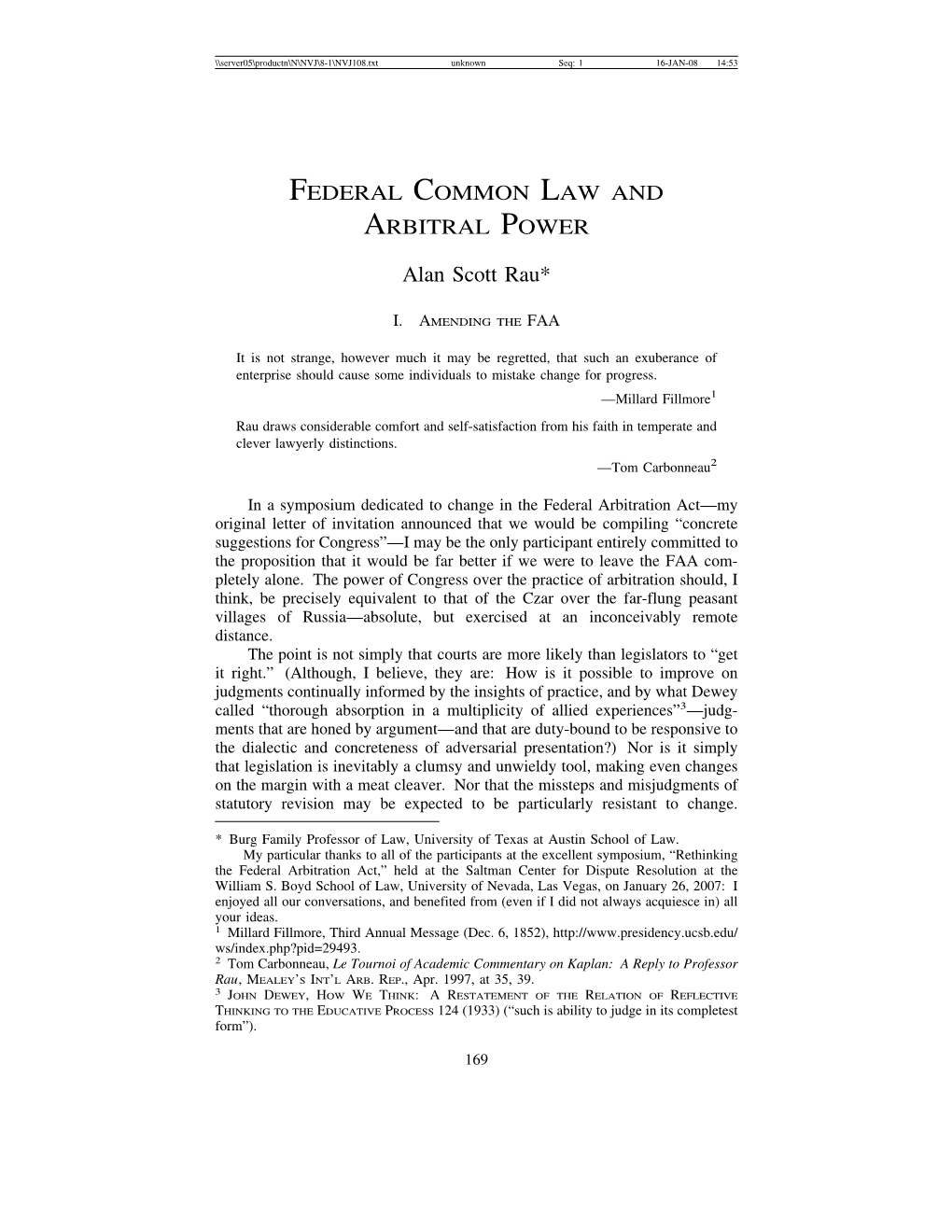 Federal Common Law and Arbitral Power