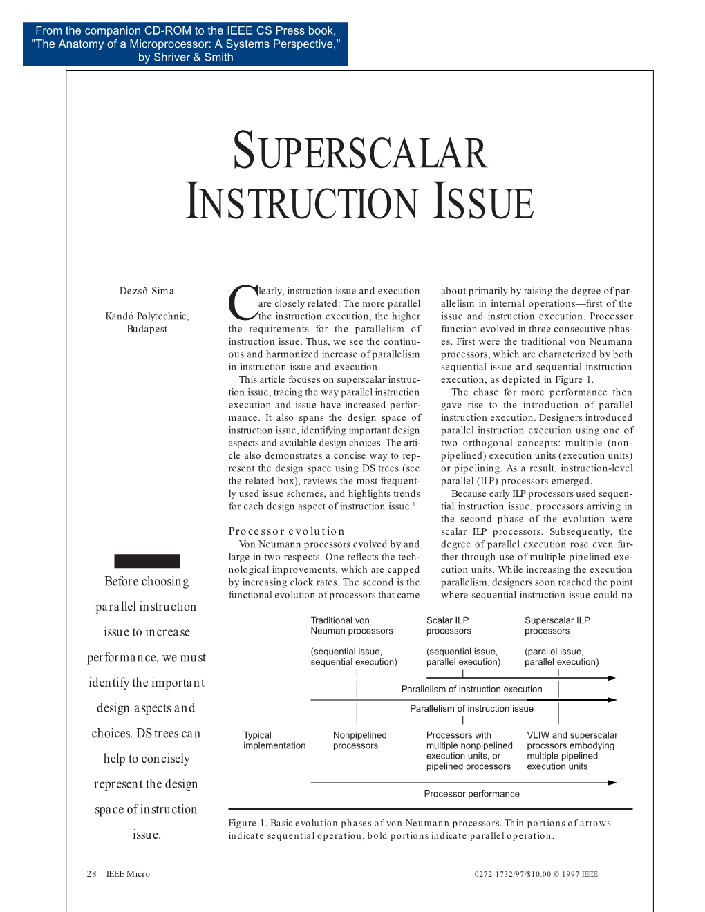Superscalar Instruction Issue