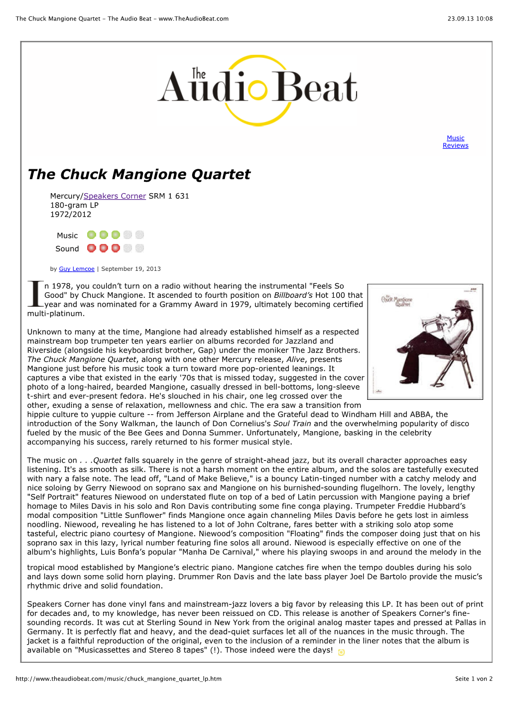 The Chuck Mangione Quartet - the Audio Beat - 23.09.13 10:08