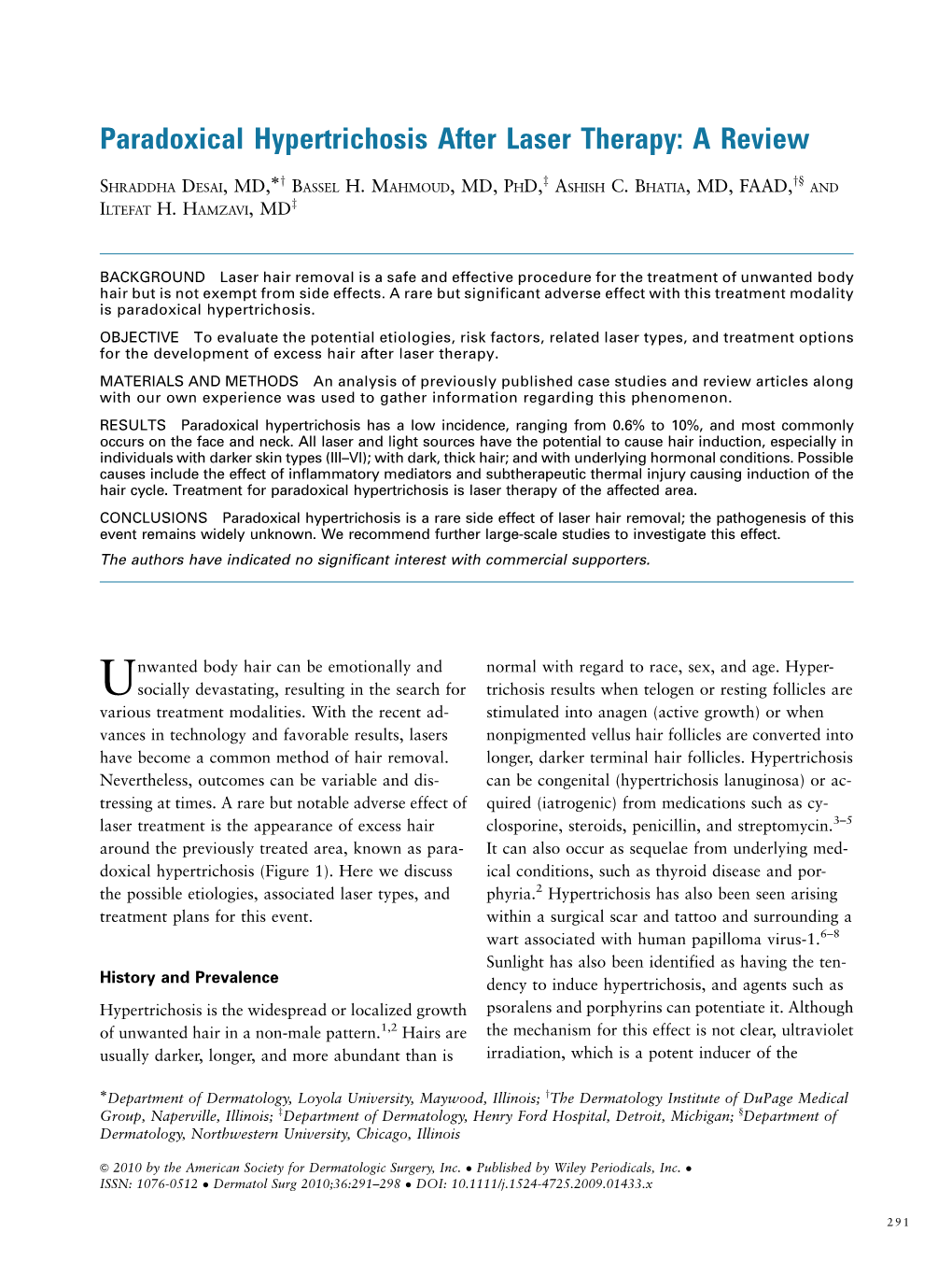 Paradoxical Hypertrichosis After Laser Therapy: a Review