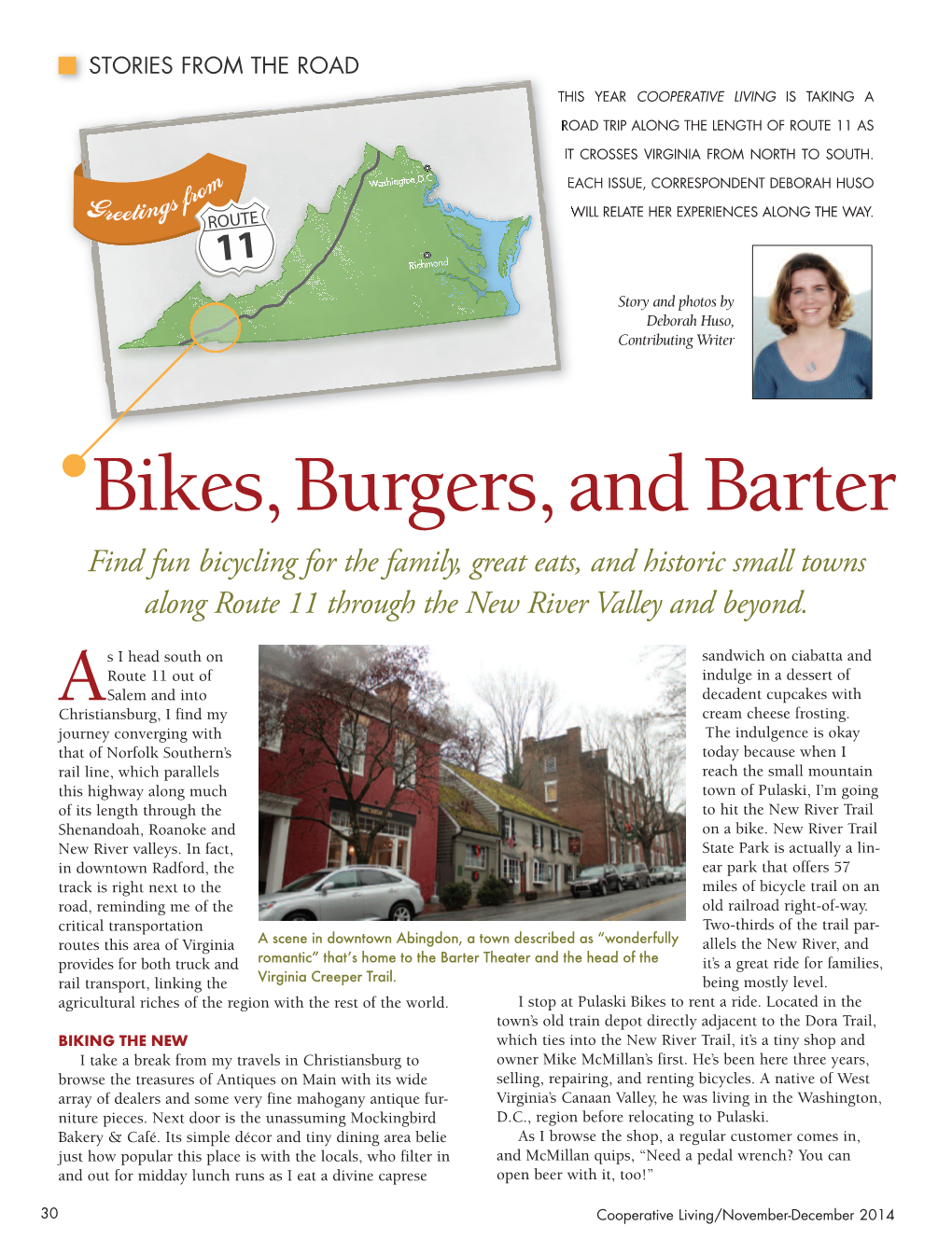 Bikes, Burgers, and Barter Find Fun Bicycling for the Family, Great Eats, and Historic Small Towns Along Route 11 Through the New River Valley and Beyond