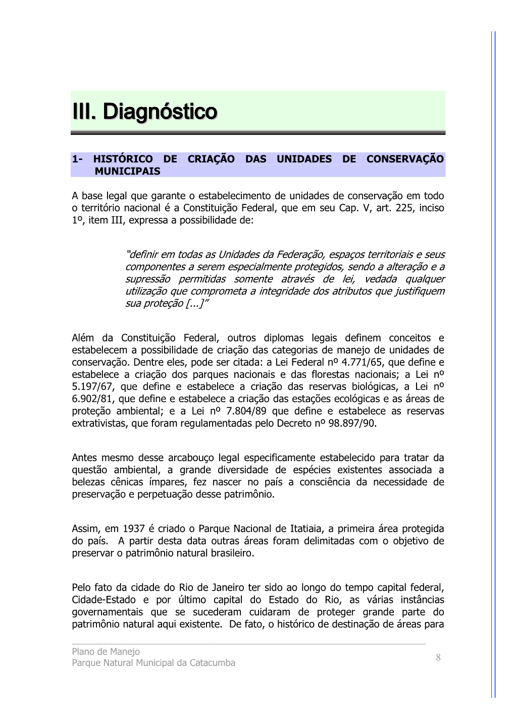 III. Diagnóstico