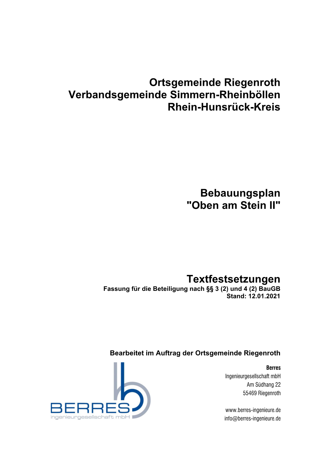 Ortsgemeinde Riegenroth Verbandsgemeinde Simmern-Rheinböllen Rhein-Hunsrück-Kreis