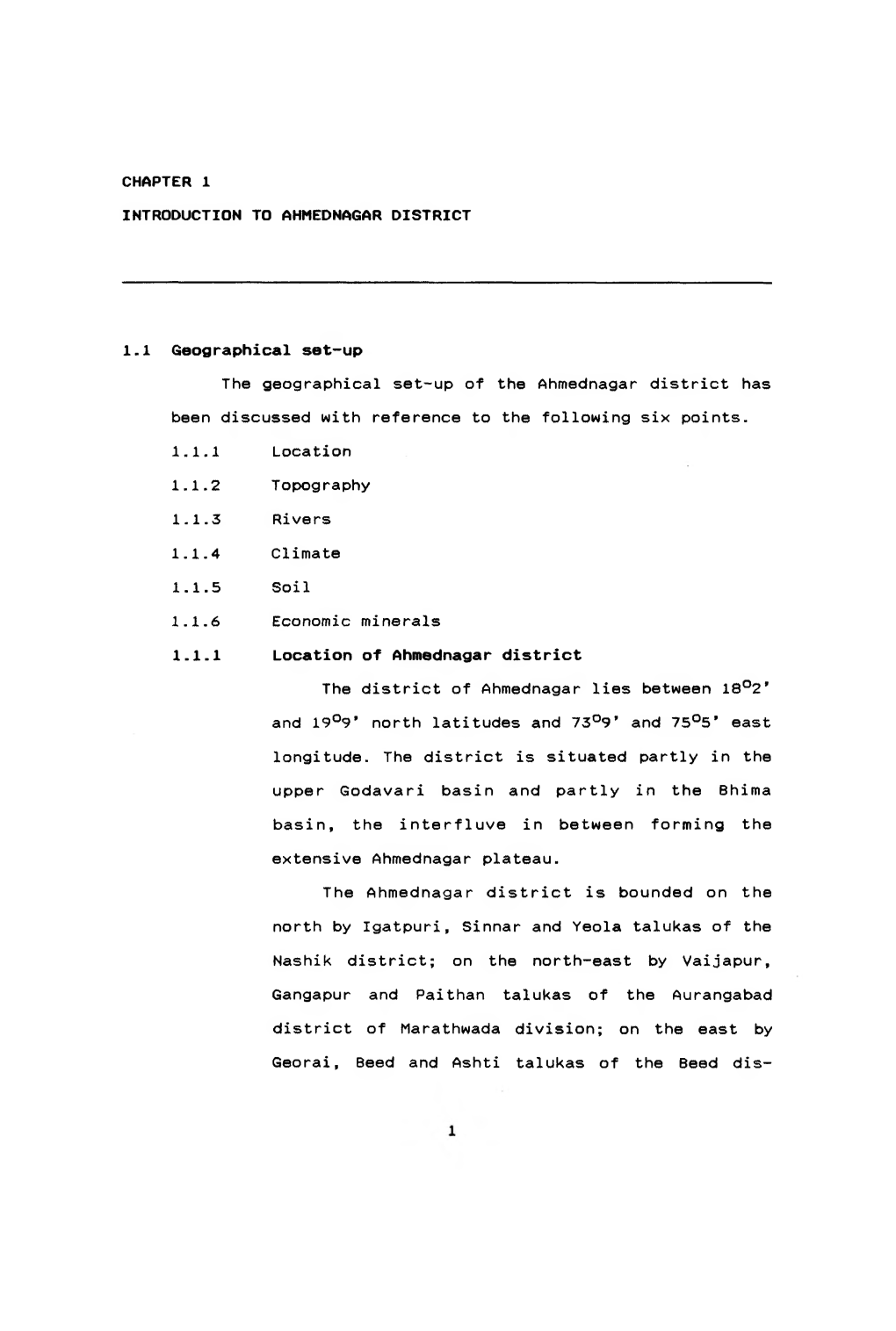 Chapter 1 Introduction to Ahmednagar District