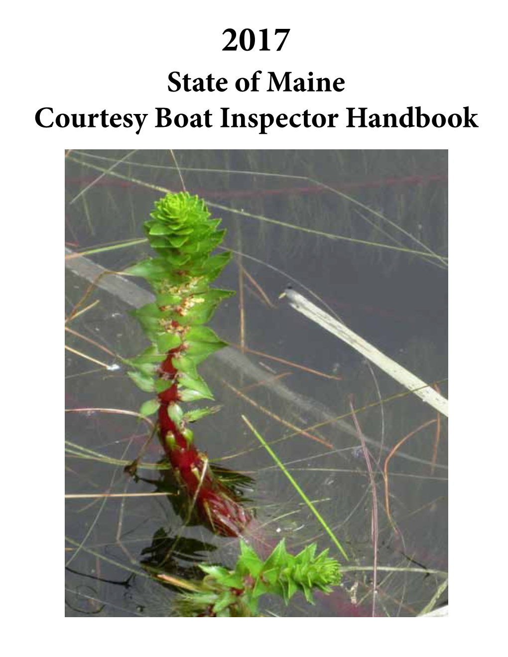 State of Maine Courtesy Boat Inspector Handbook